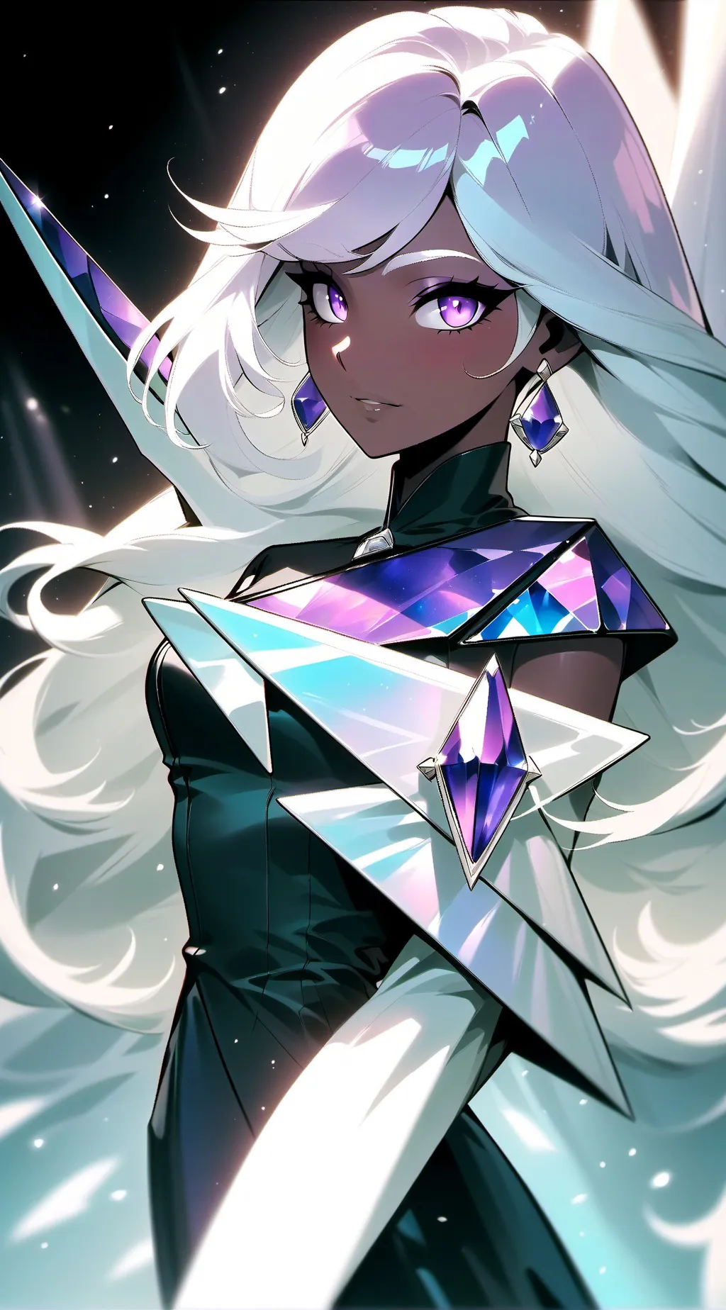 ai character: Purple sapphire.  background