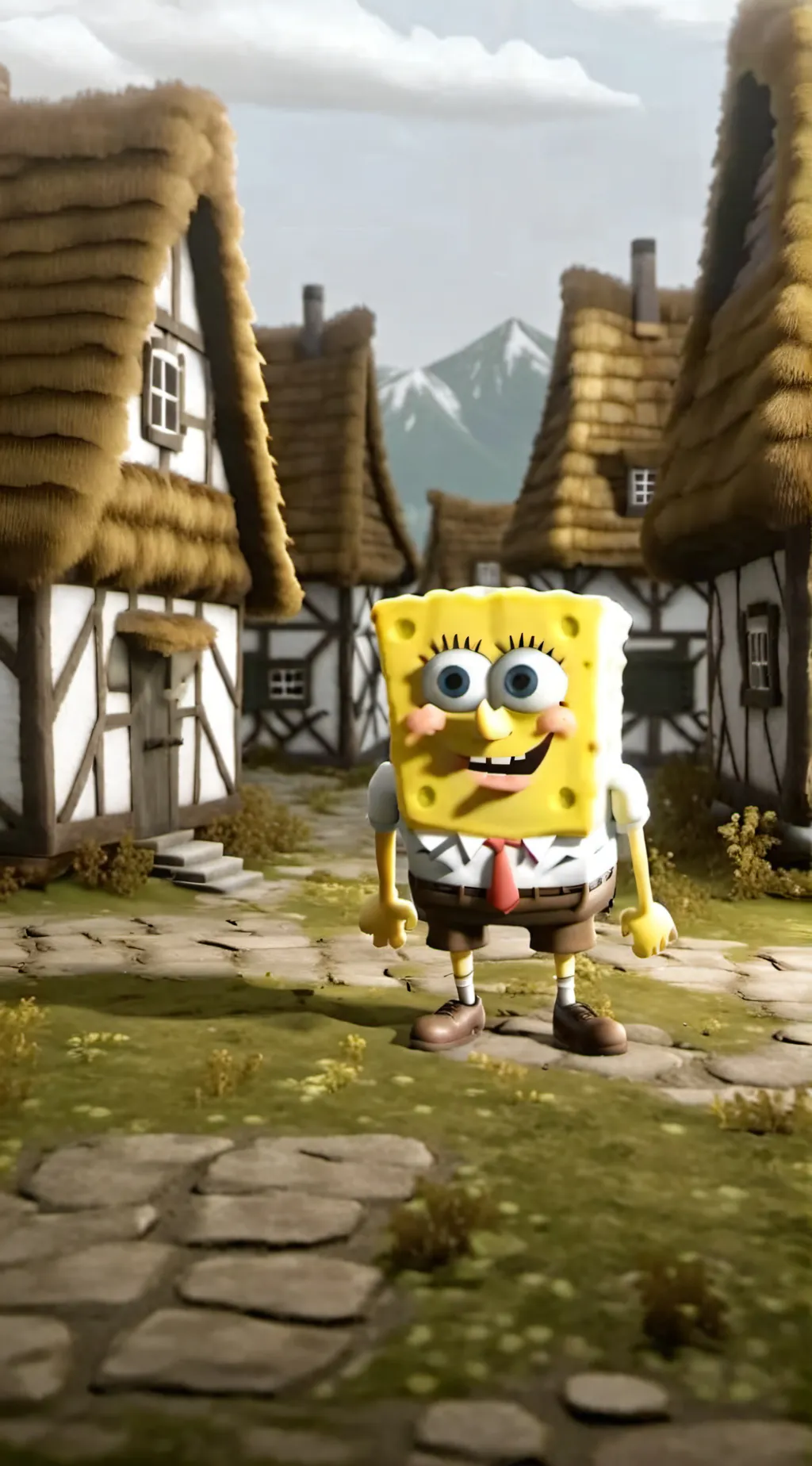 ai character: Spongebob  background