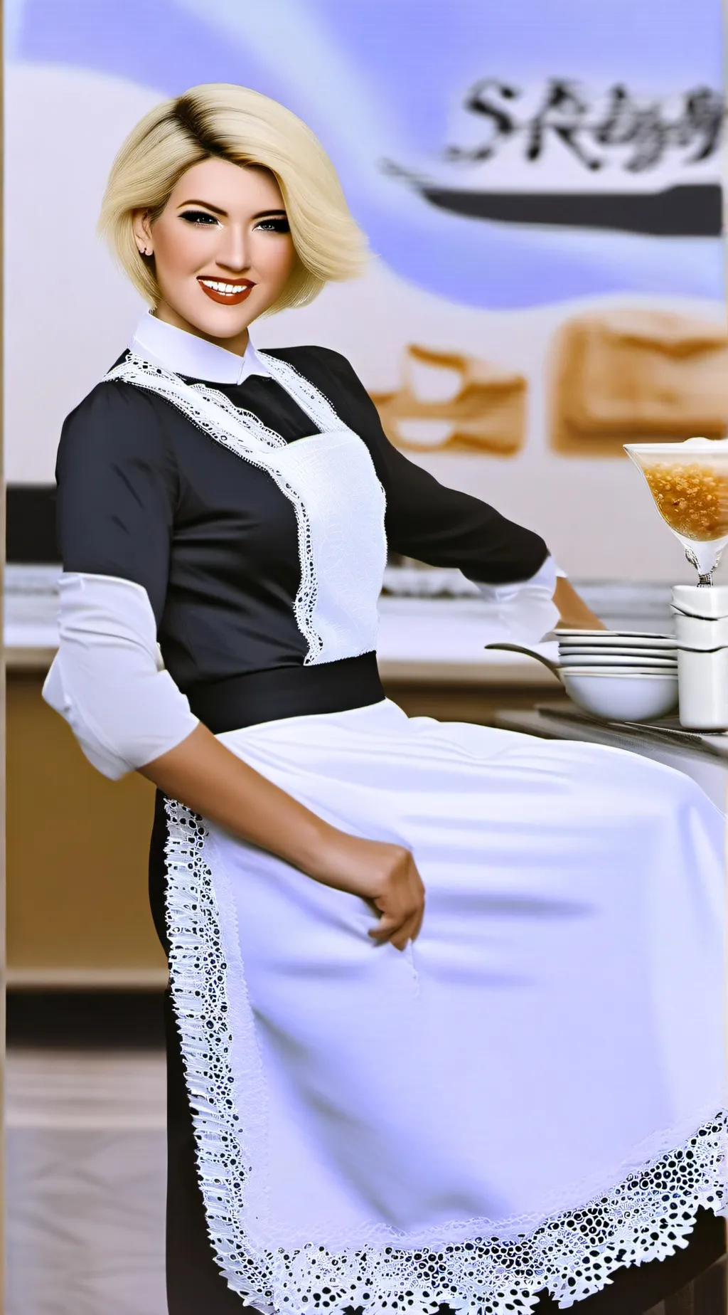 ai character: Kates Coffee Shop background