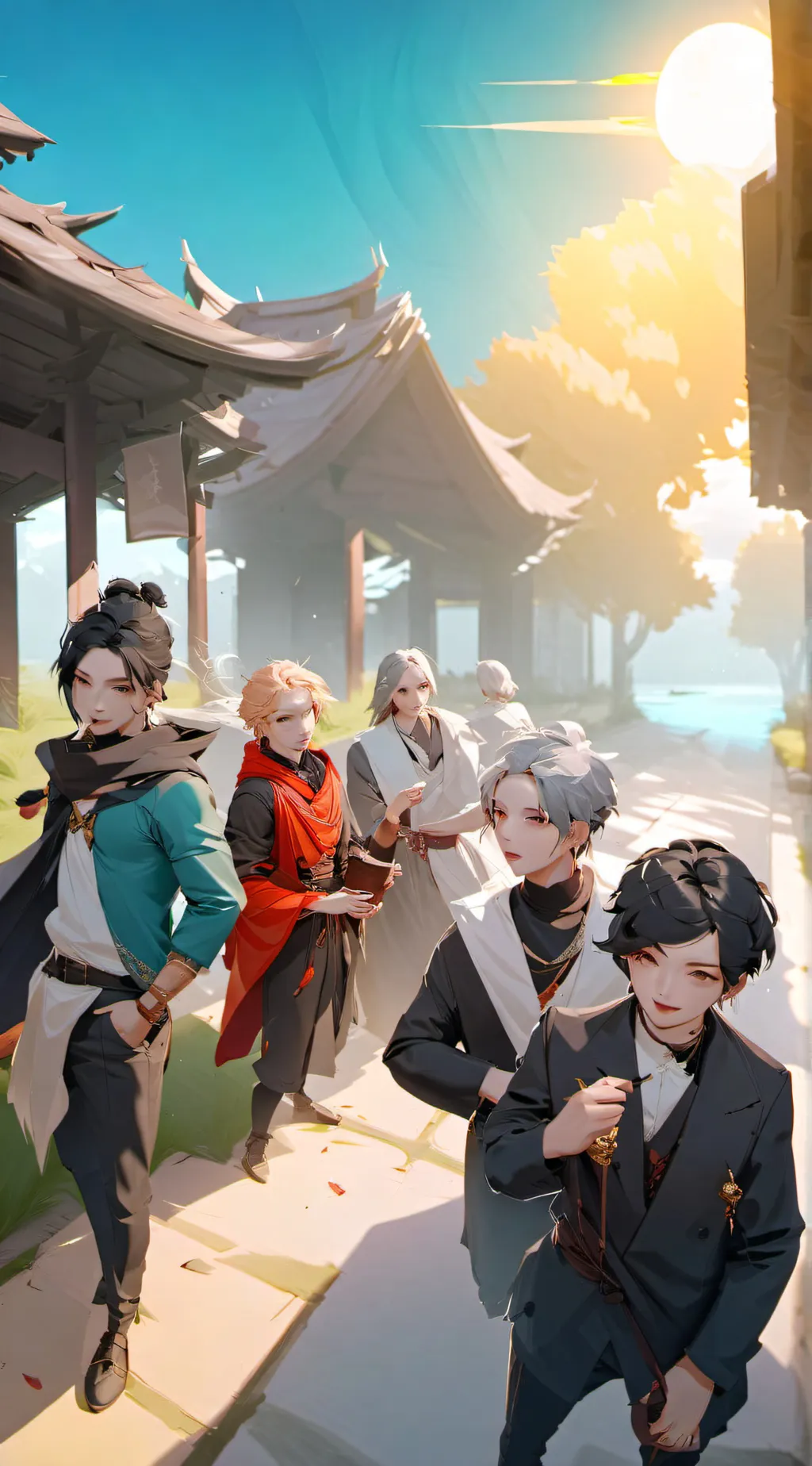 ai character: 5 boys background
