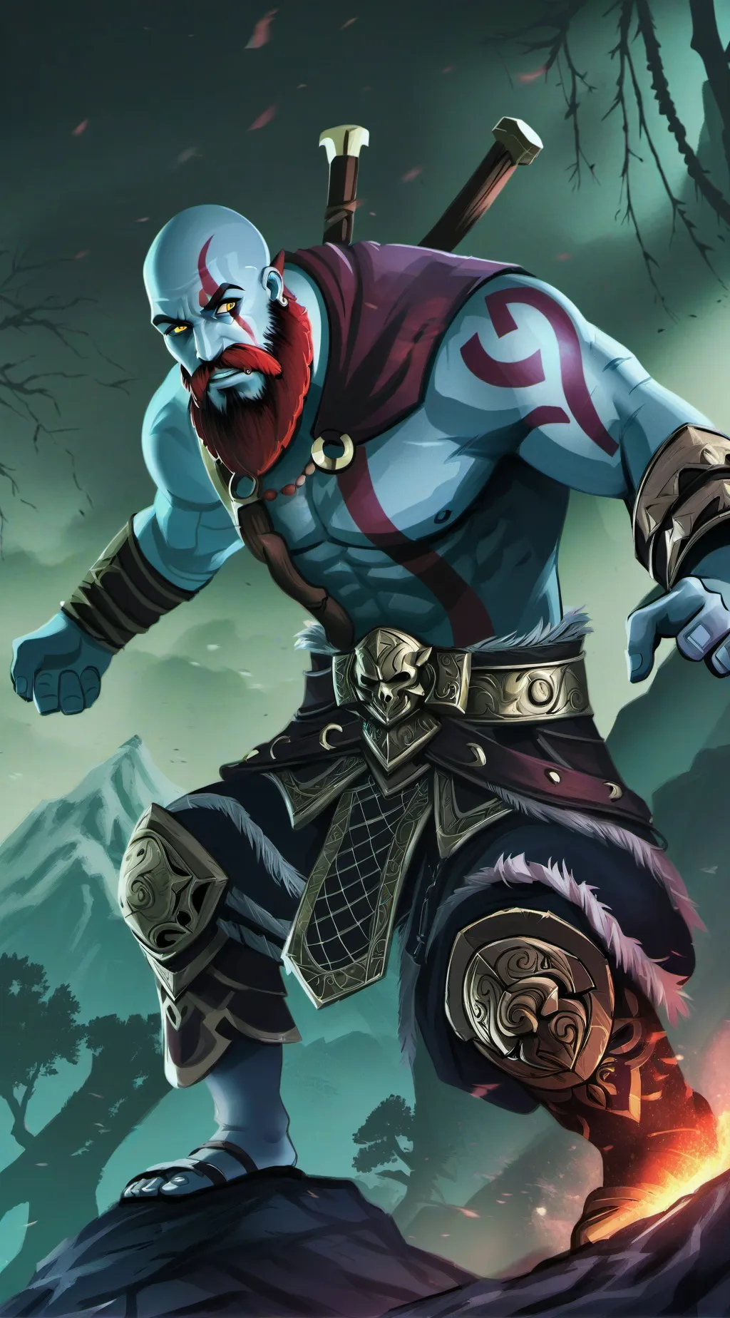 ai character: Kratos  background