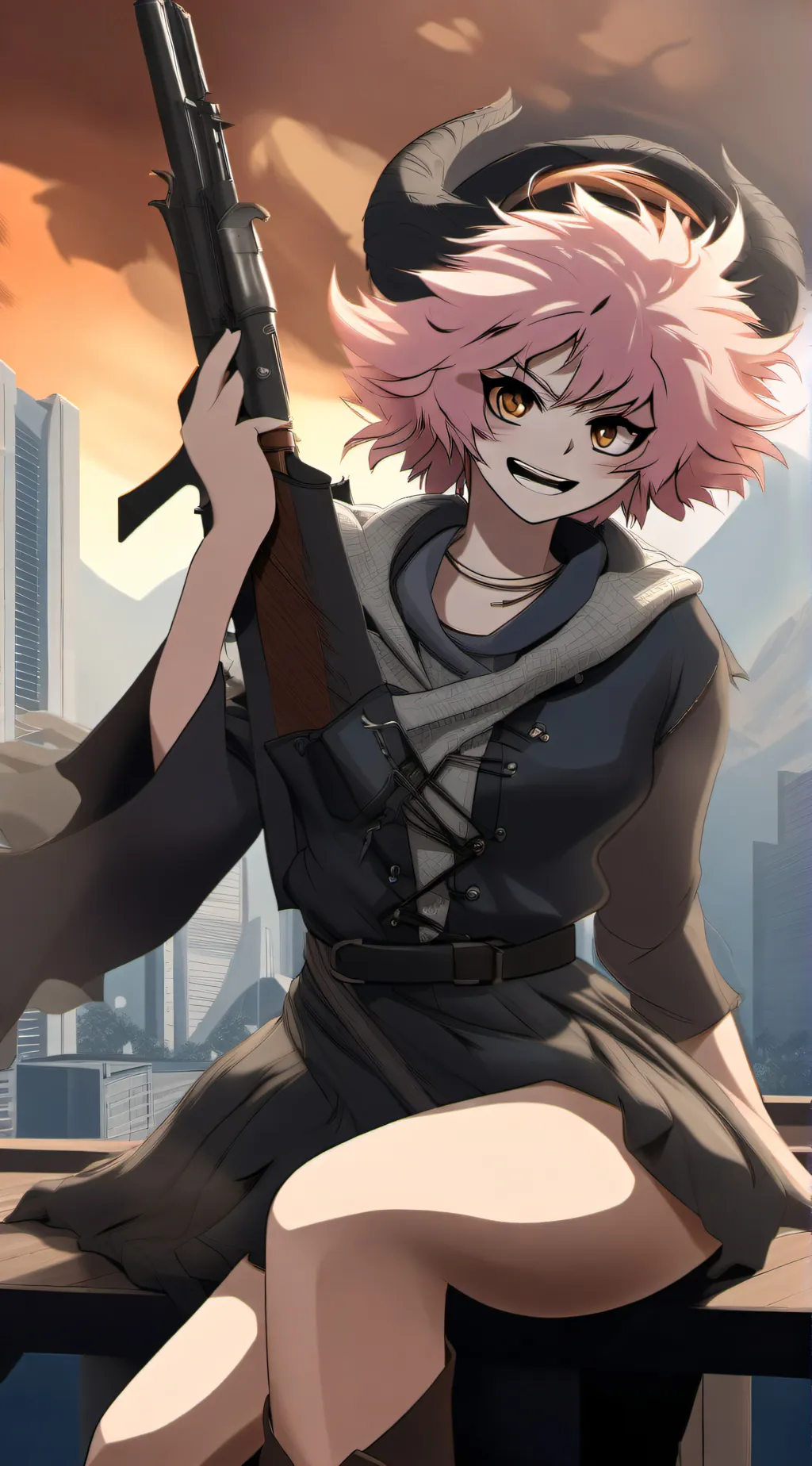 ai character: mina(future)  background