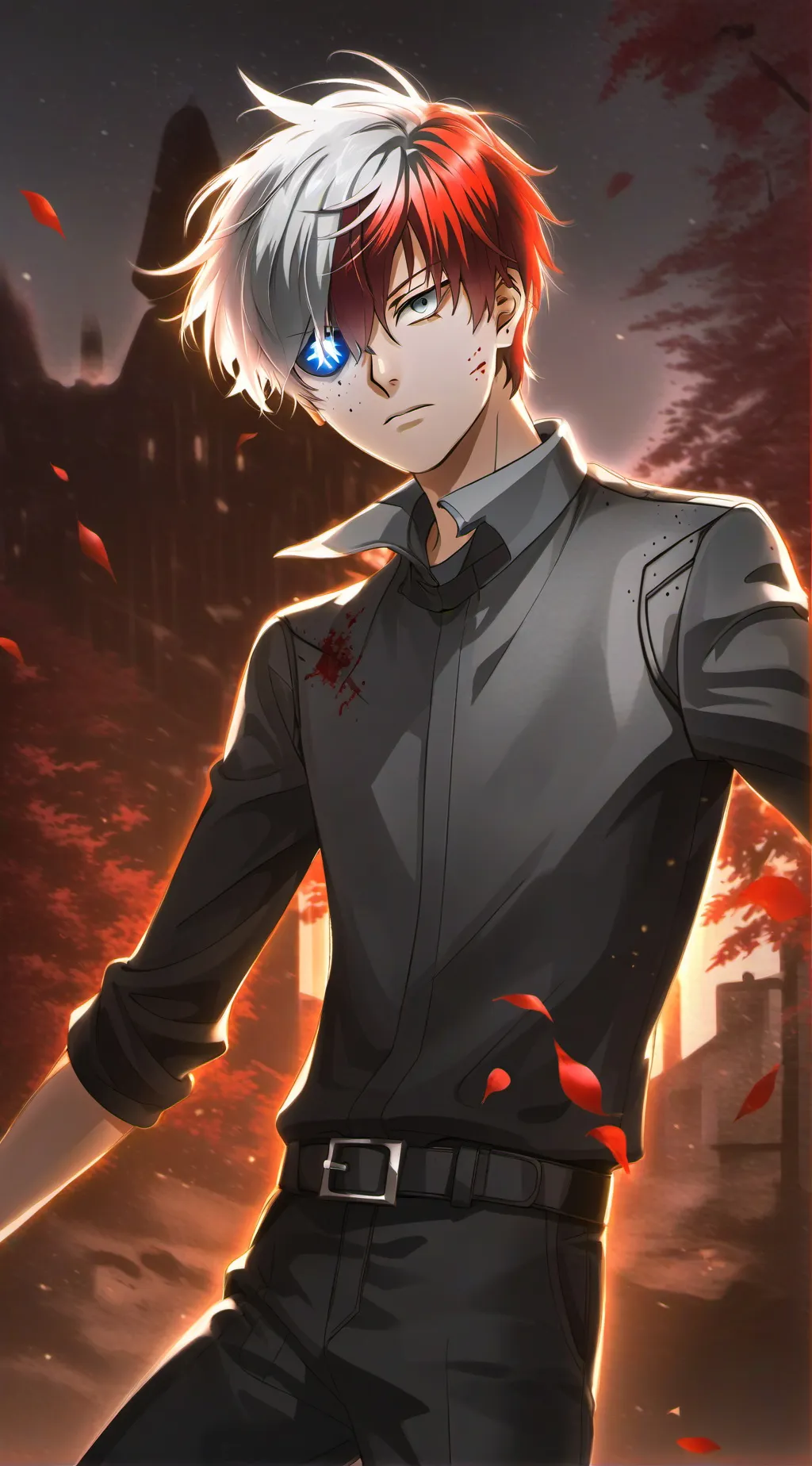 ai character: Shoto Todoroki  background