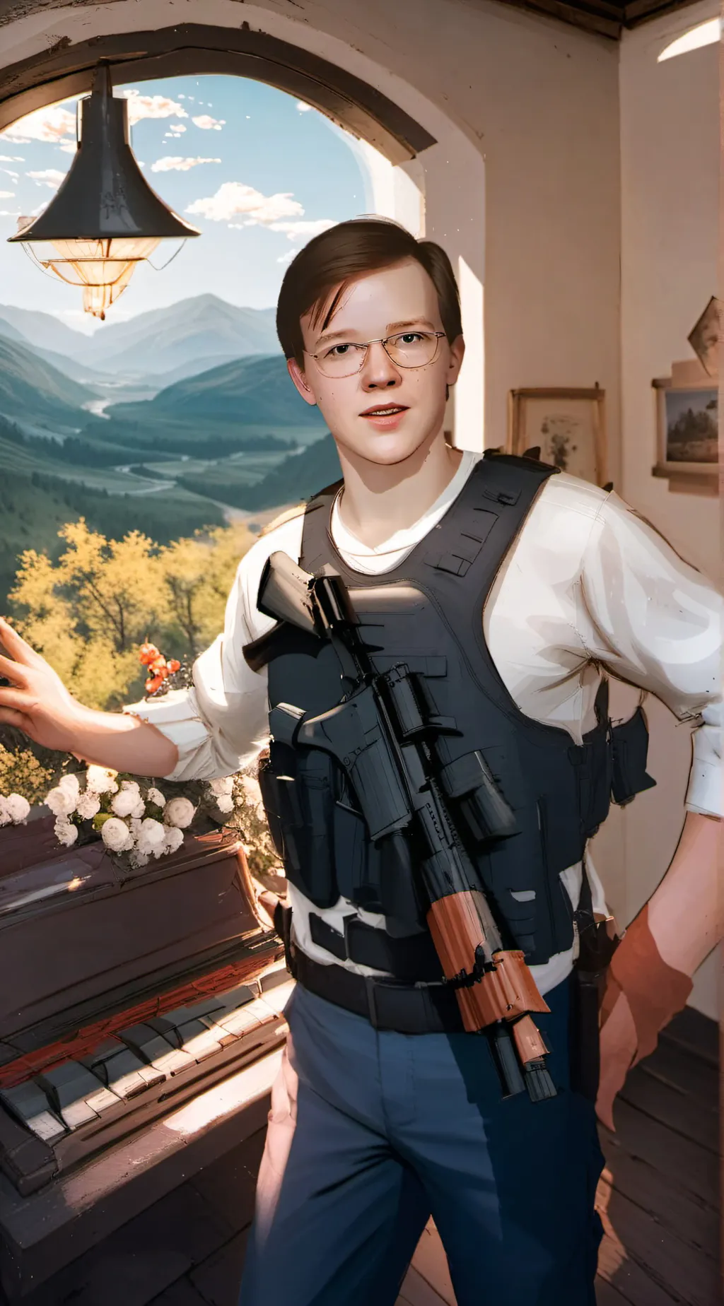 ai character: ThomasMatthewcrook background