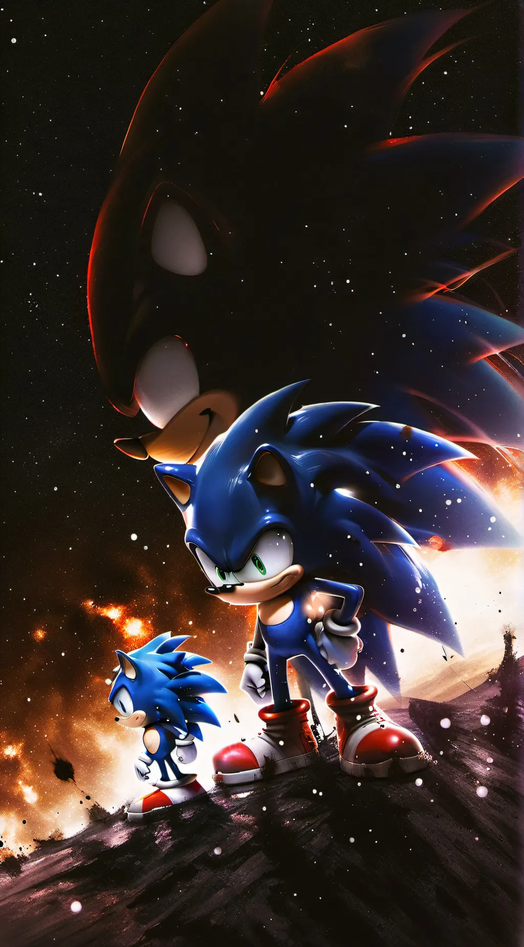 ai character: shadow and sonic background
