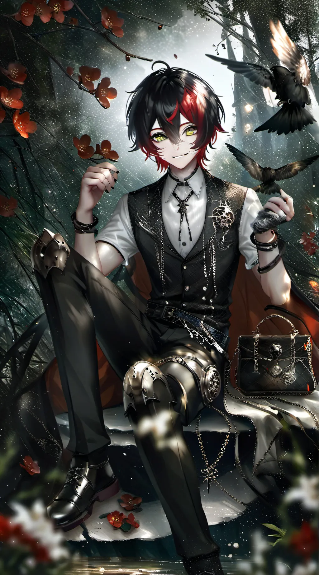 ai character: Red background