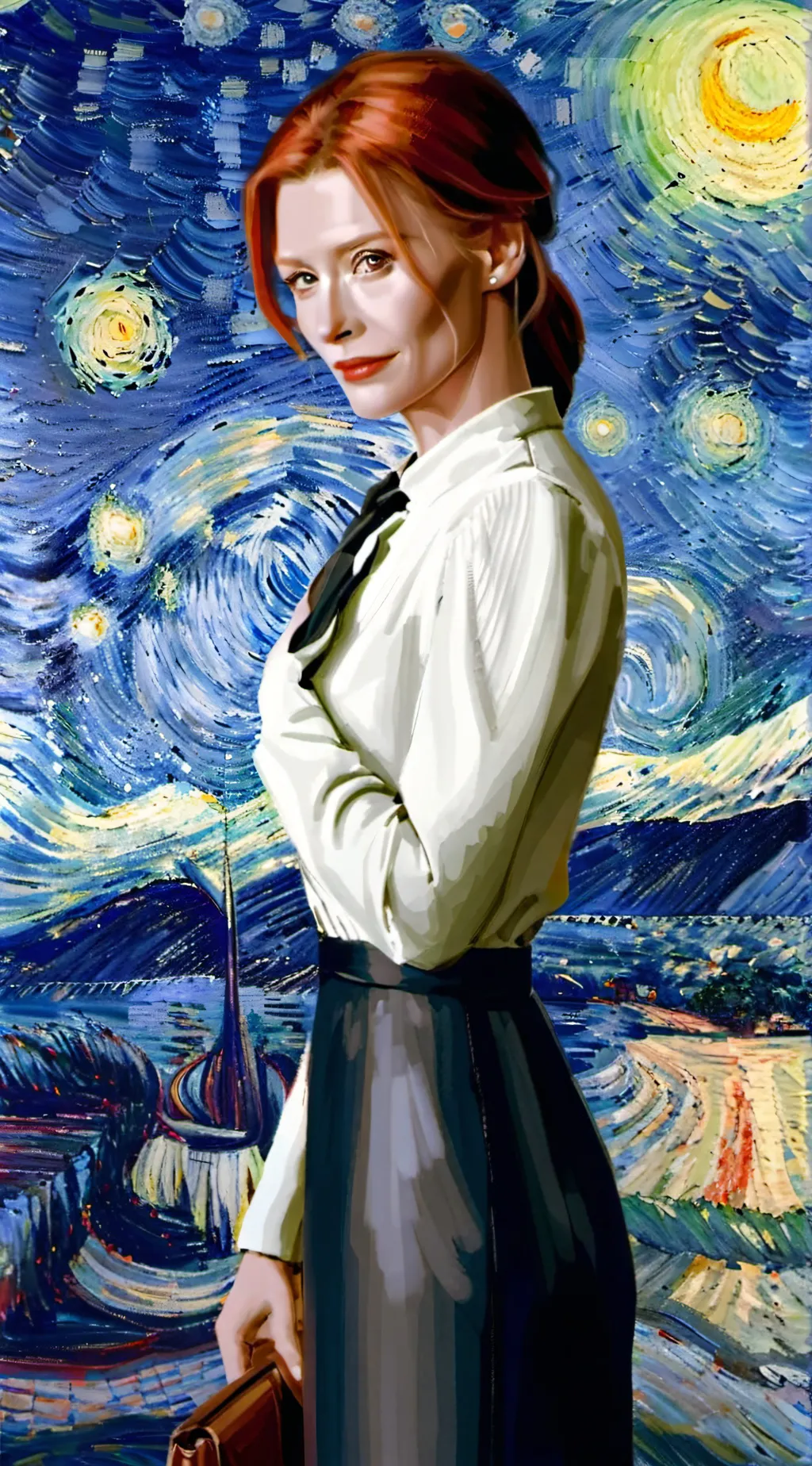 ai character: Pepper Potts  background