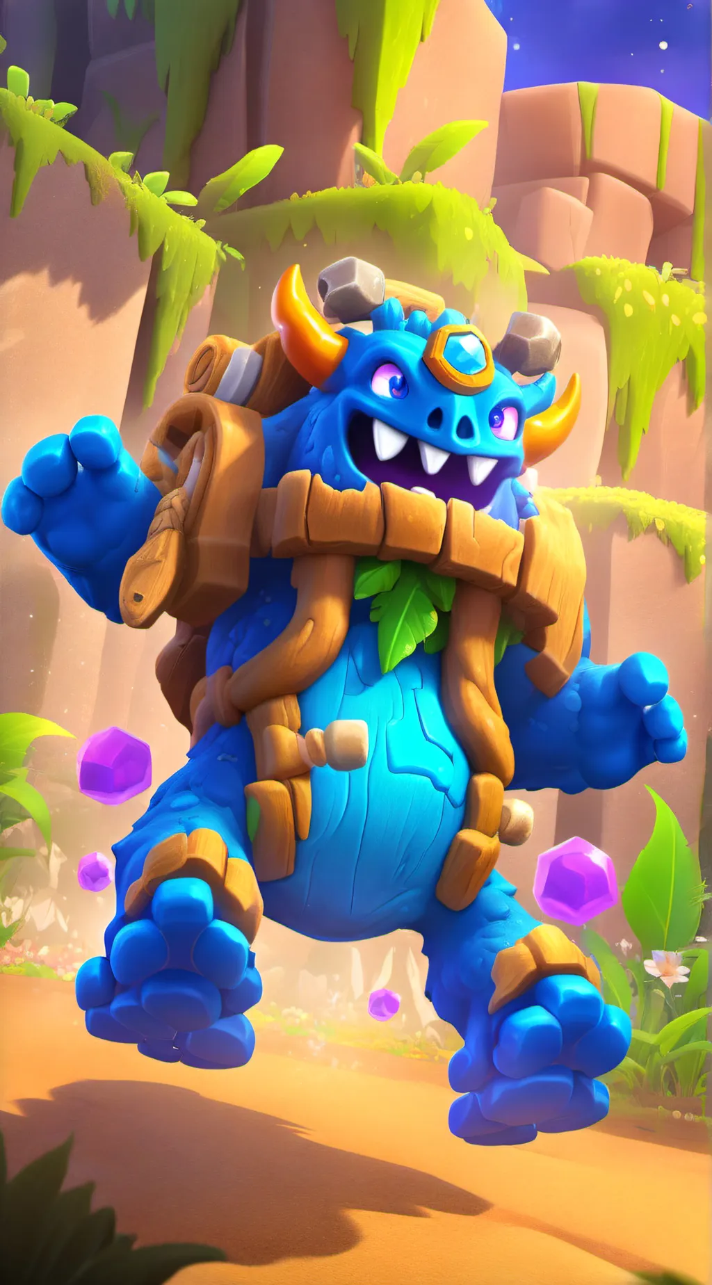 ai character: Huggu wuggy.  background