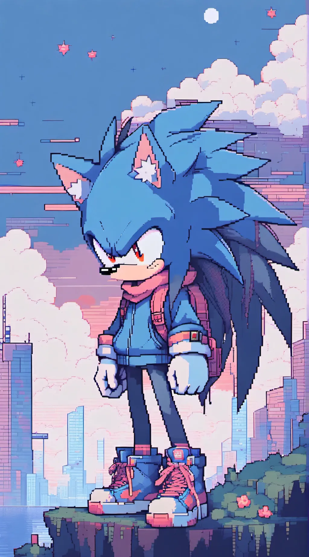 ai character: sonic (me)  background