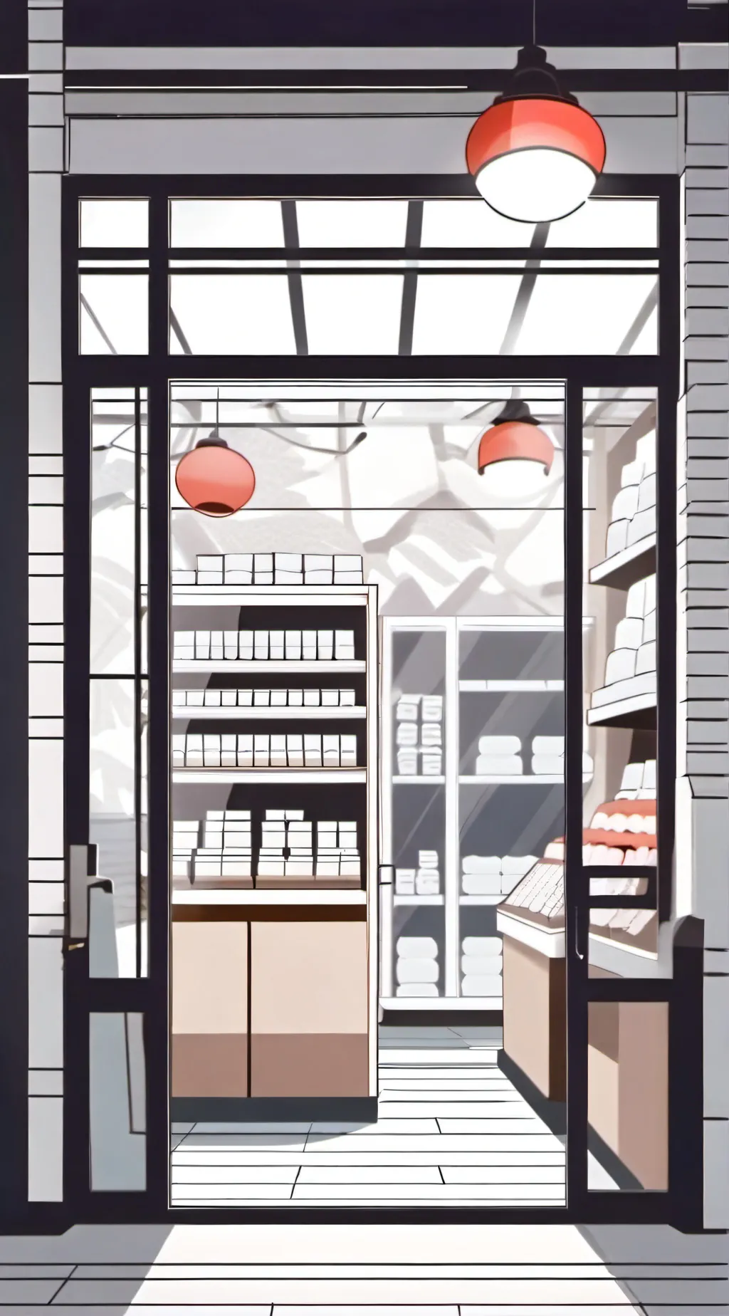 ai character: Nick shop  background