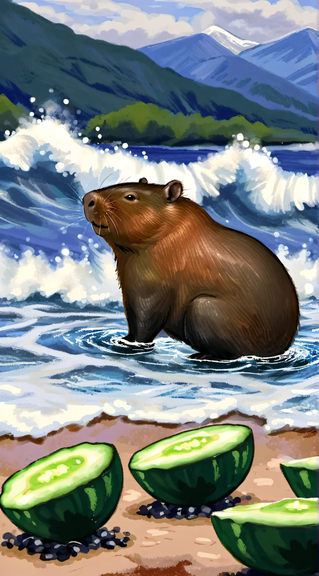 ai character: capibara background