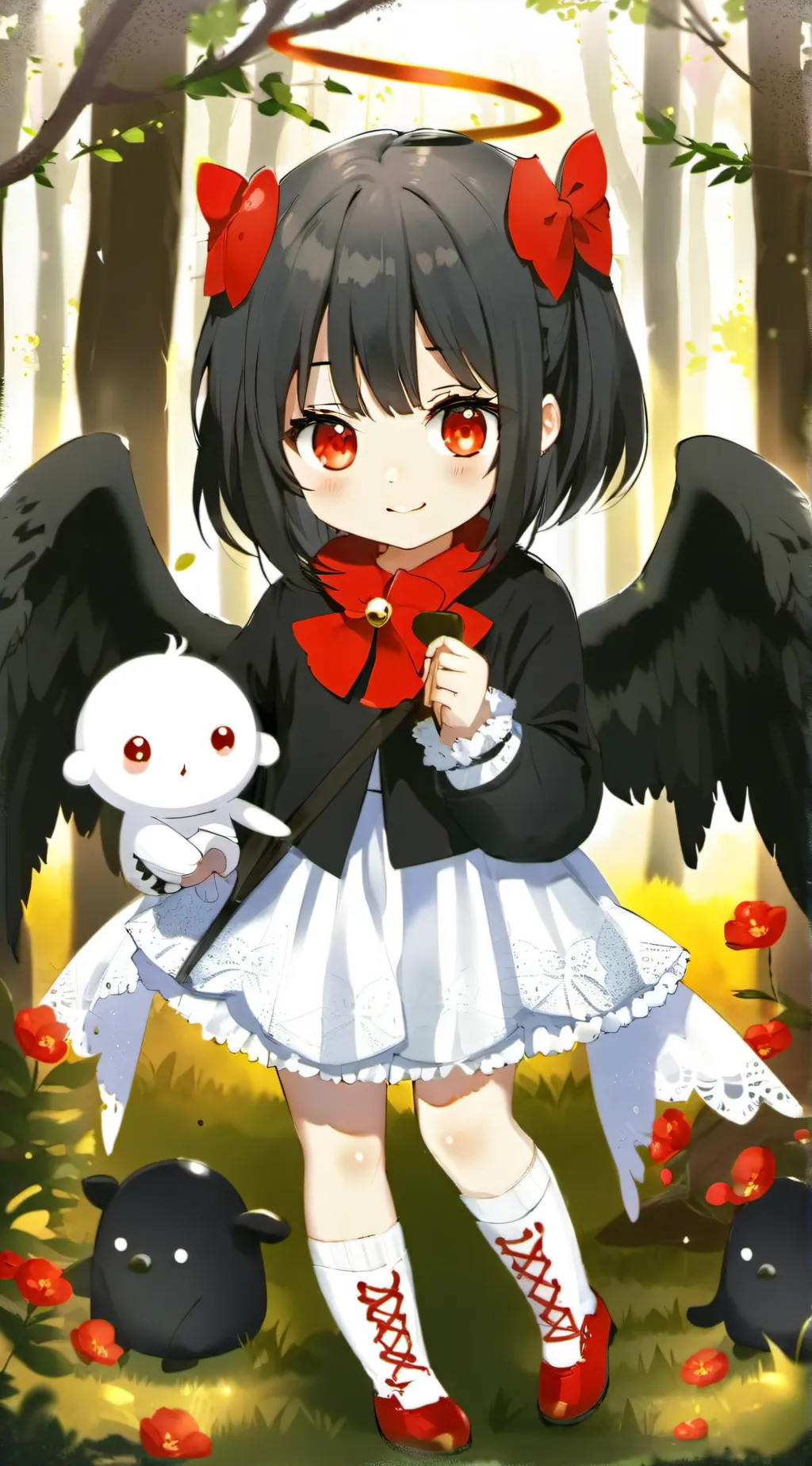 ai character: Fallen Angel cutie background
