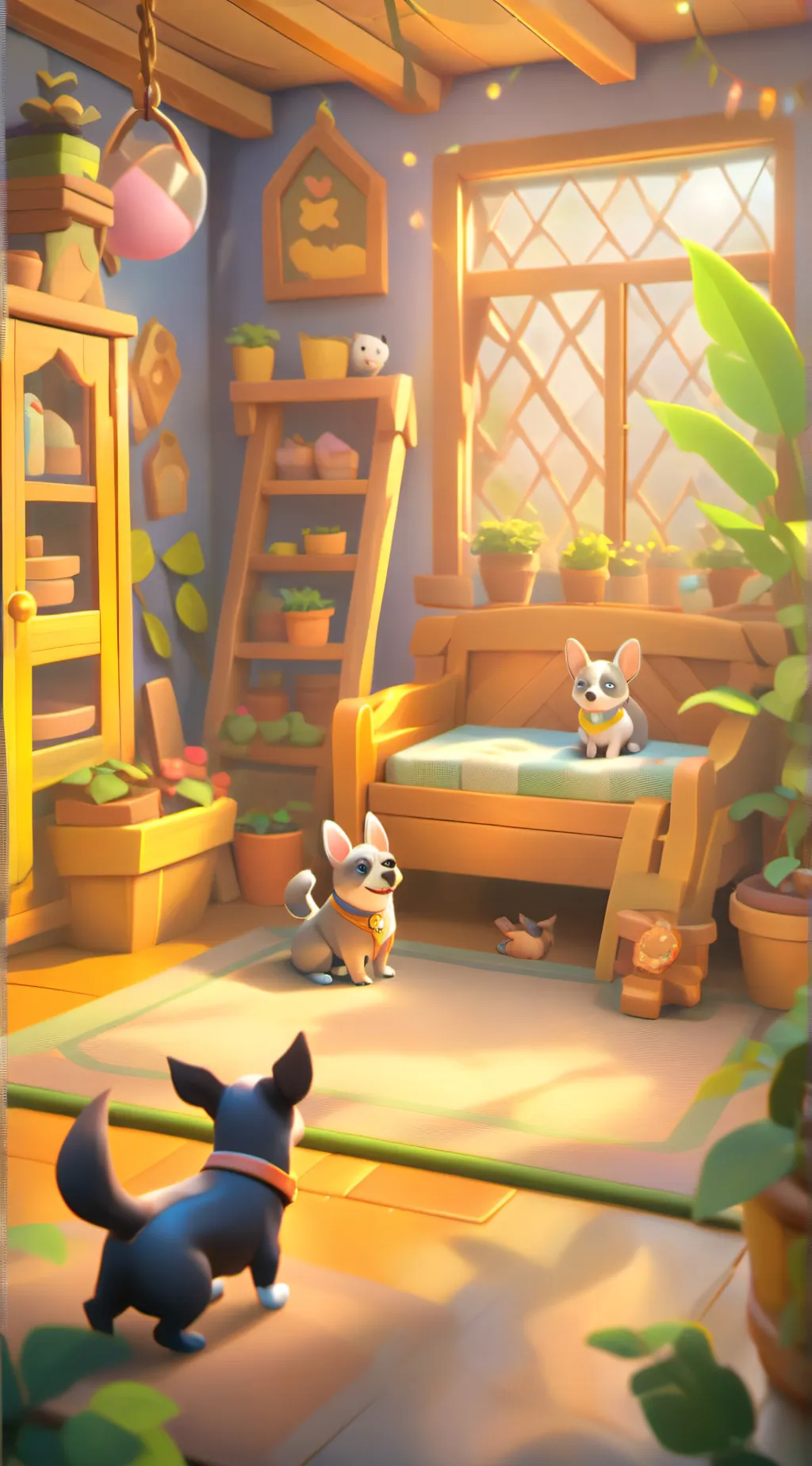 ai character: pet room background