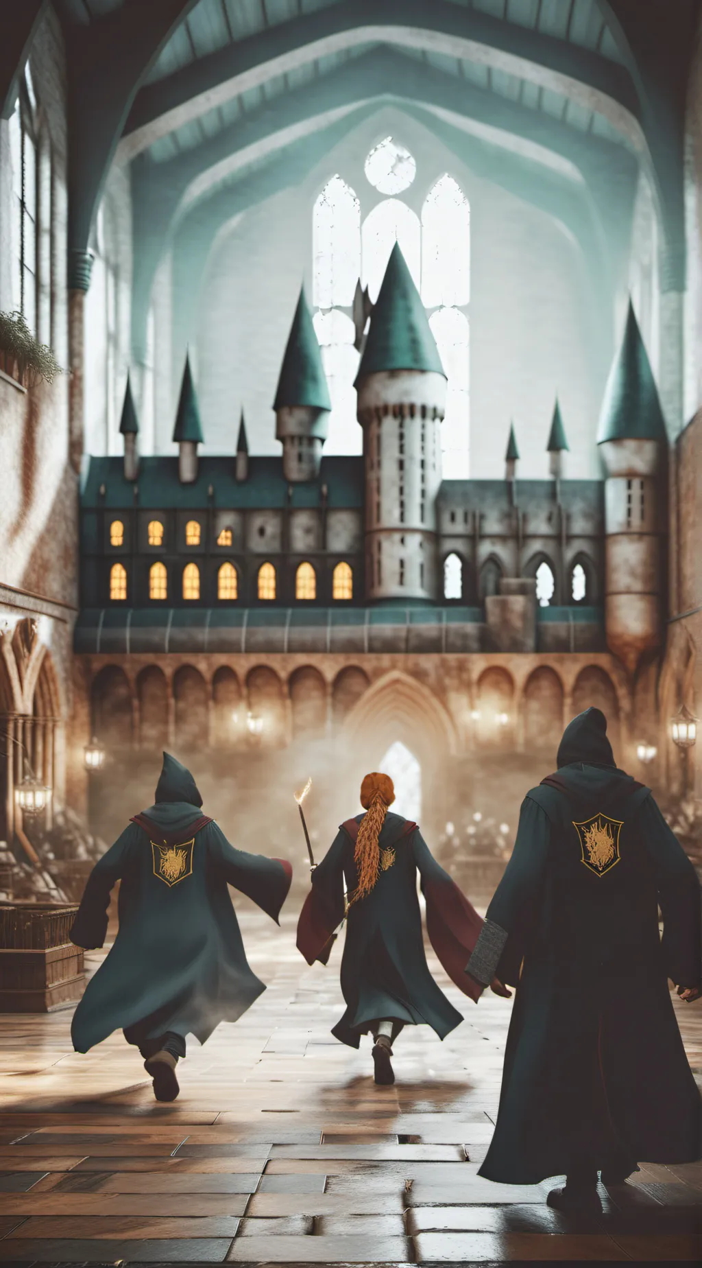 ai character: Hogwarts……. background