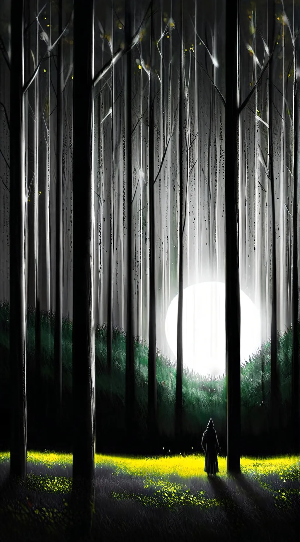 ai character: yandere forest  background