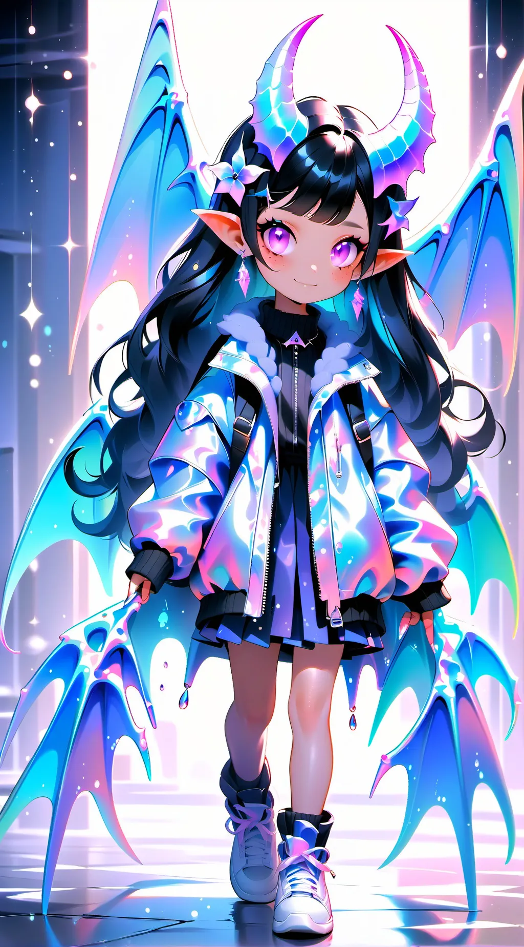 ai character: devils girl background