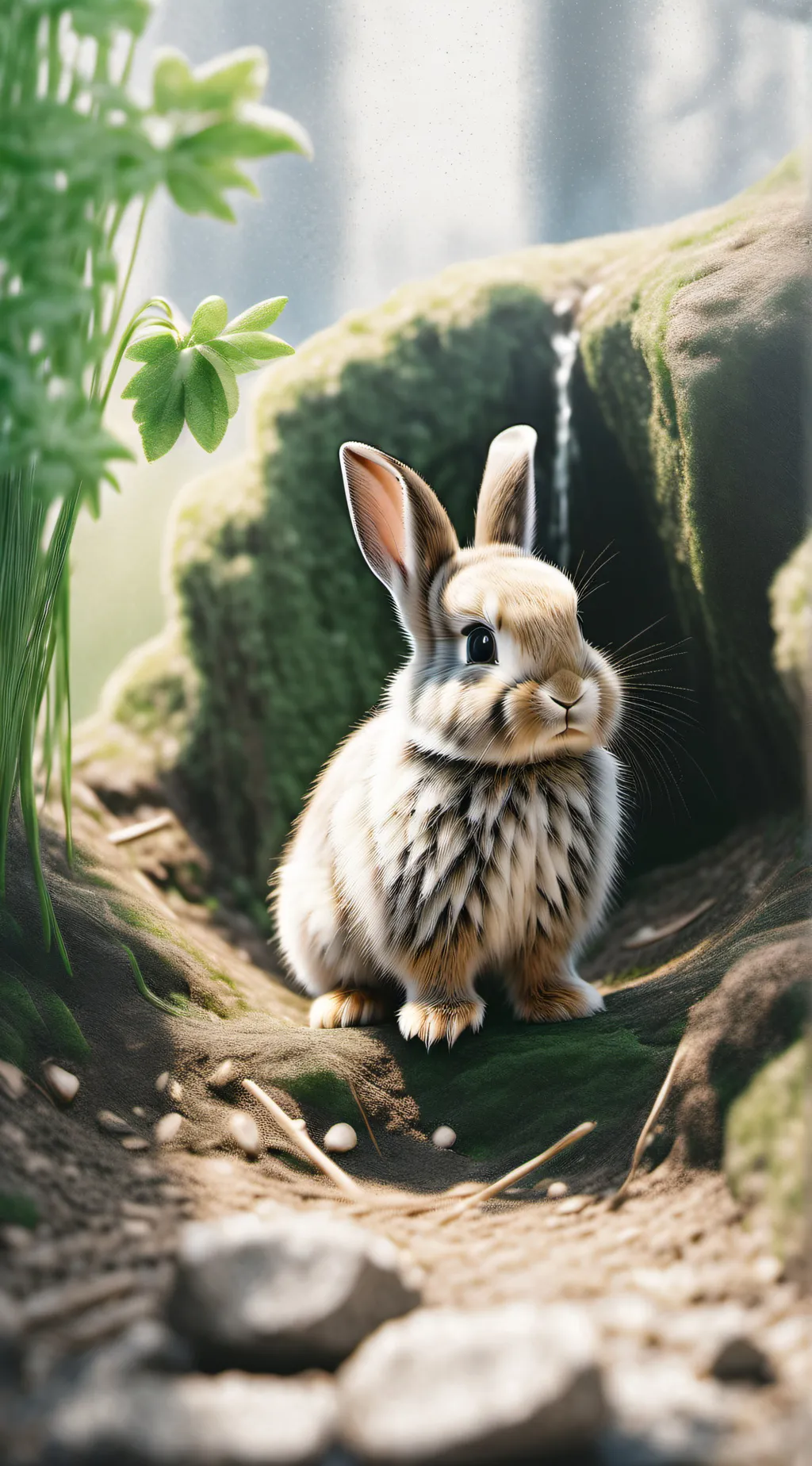 ai character: baby bunny background