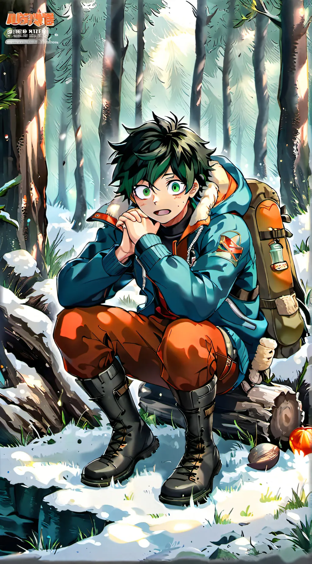 ai character: Mha Camping  background