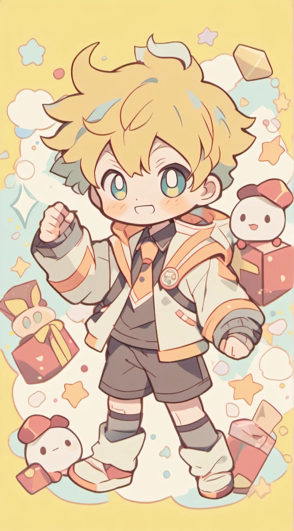 ai character: Exploding David  background