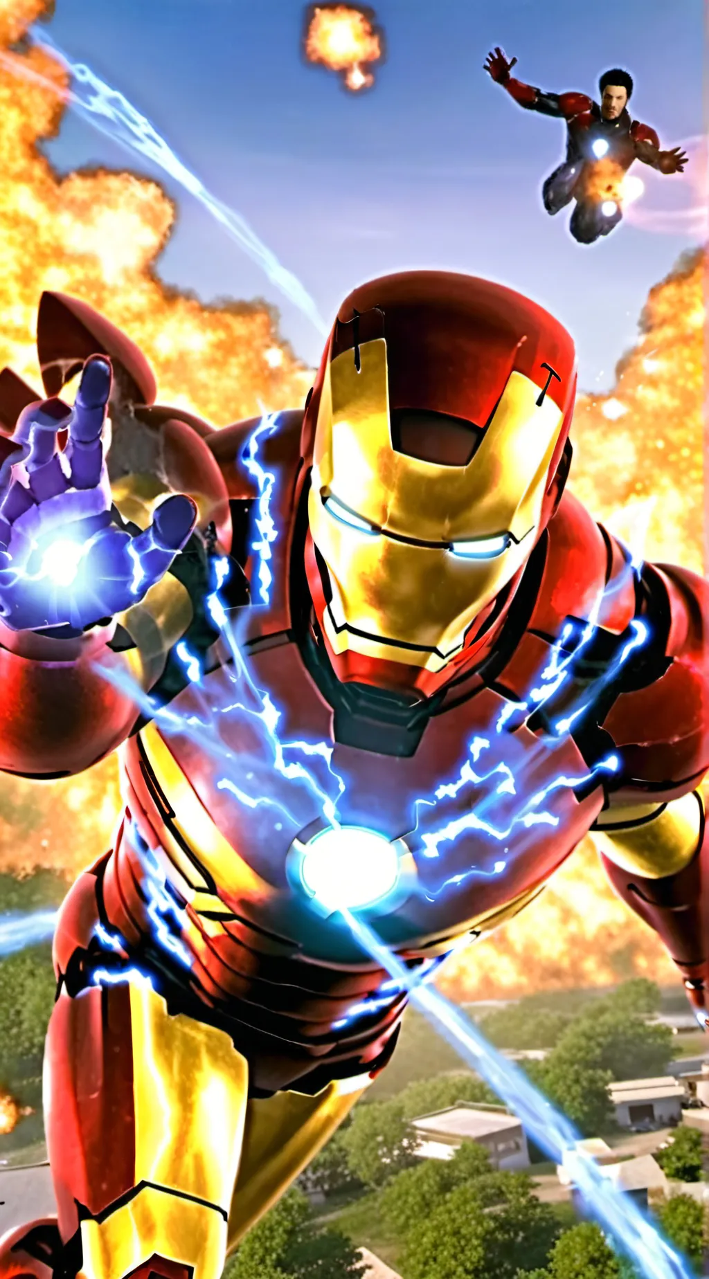 ai character: Iron man  background