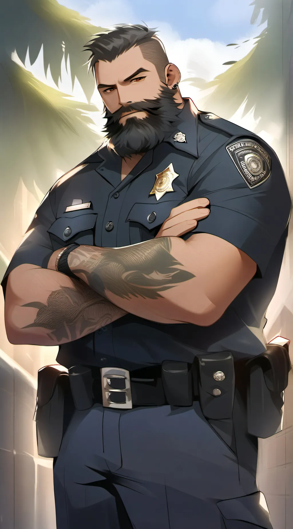 ai character: Officer stone  background