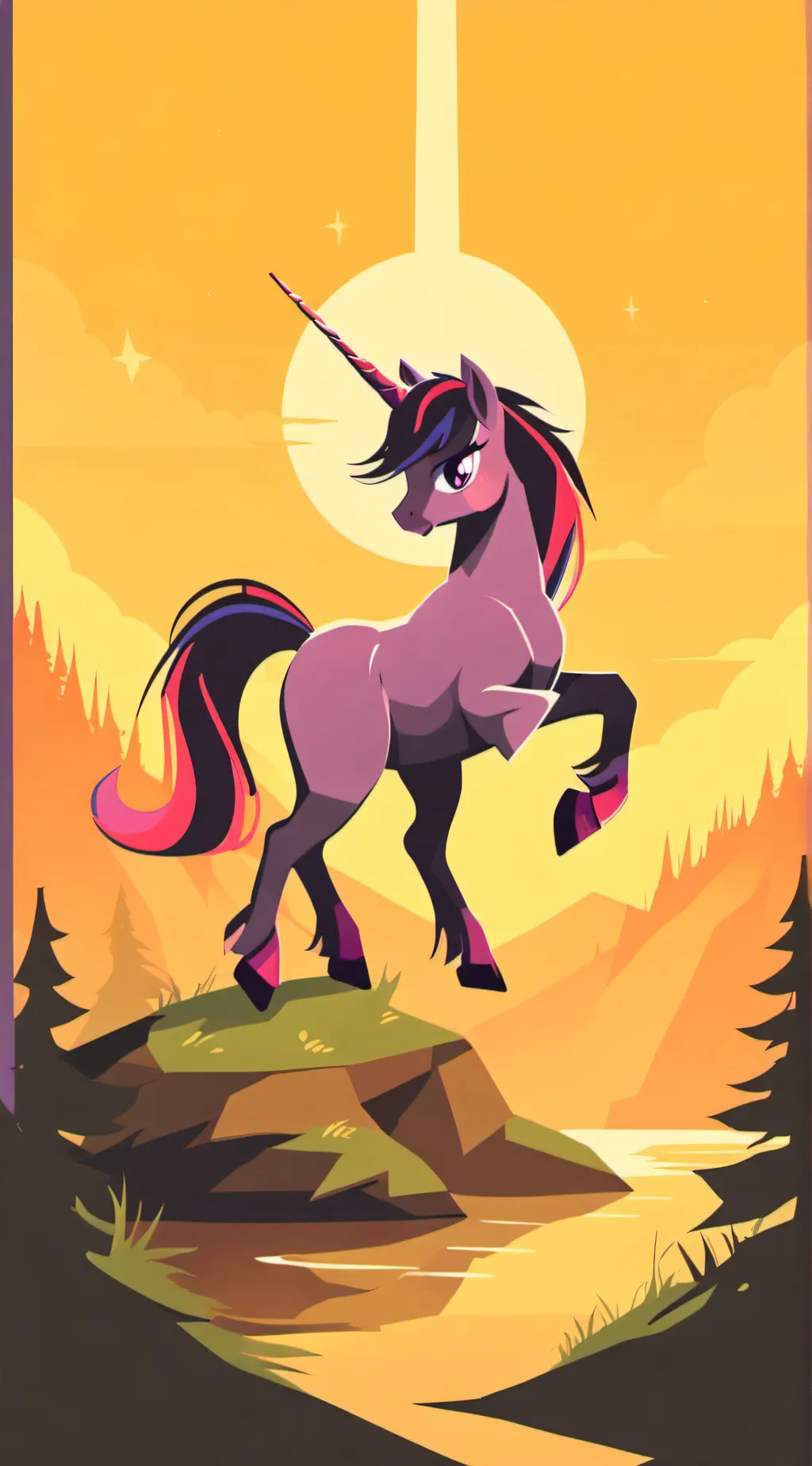 ai character: Twilight sparkle  background