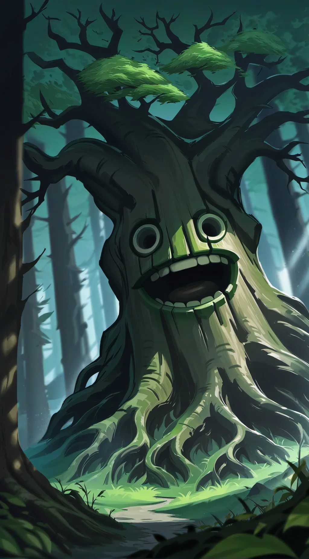 ai character: tree background
