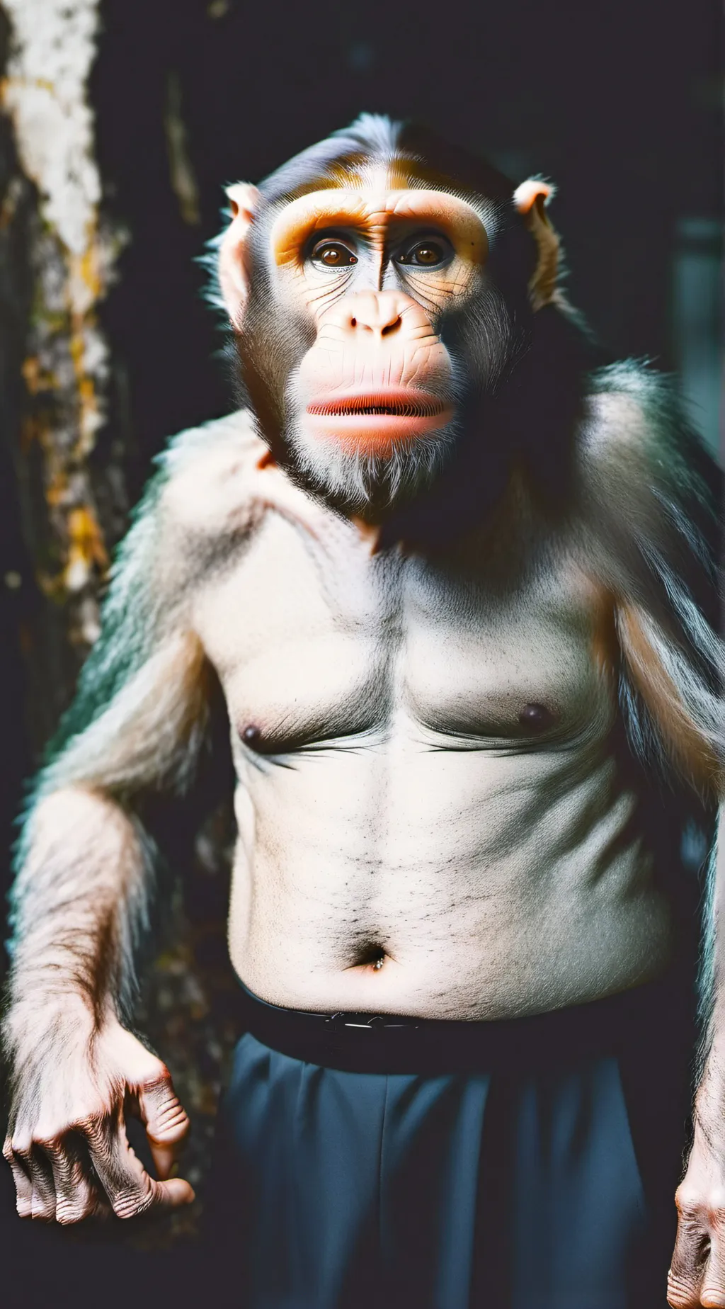 ai character: fat monkey  background