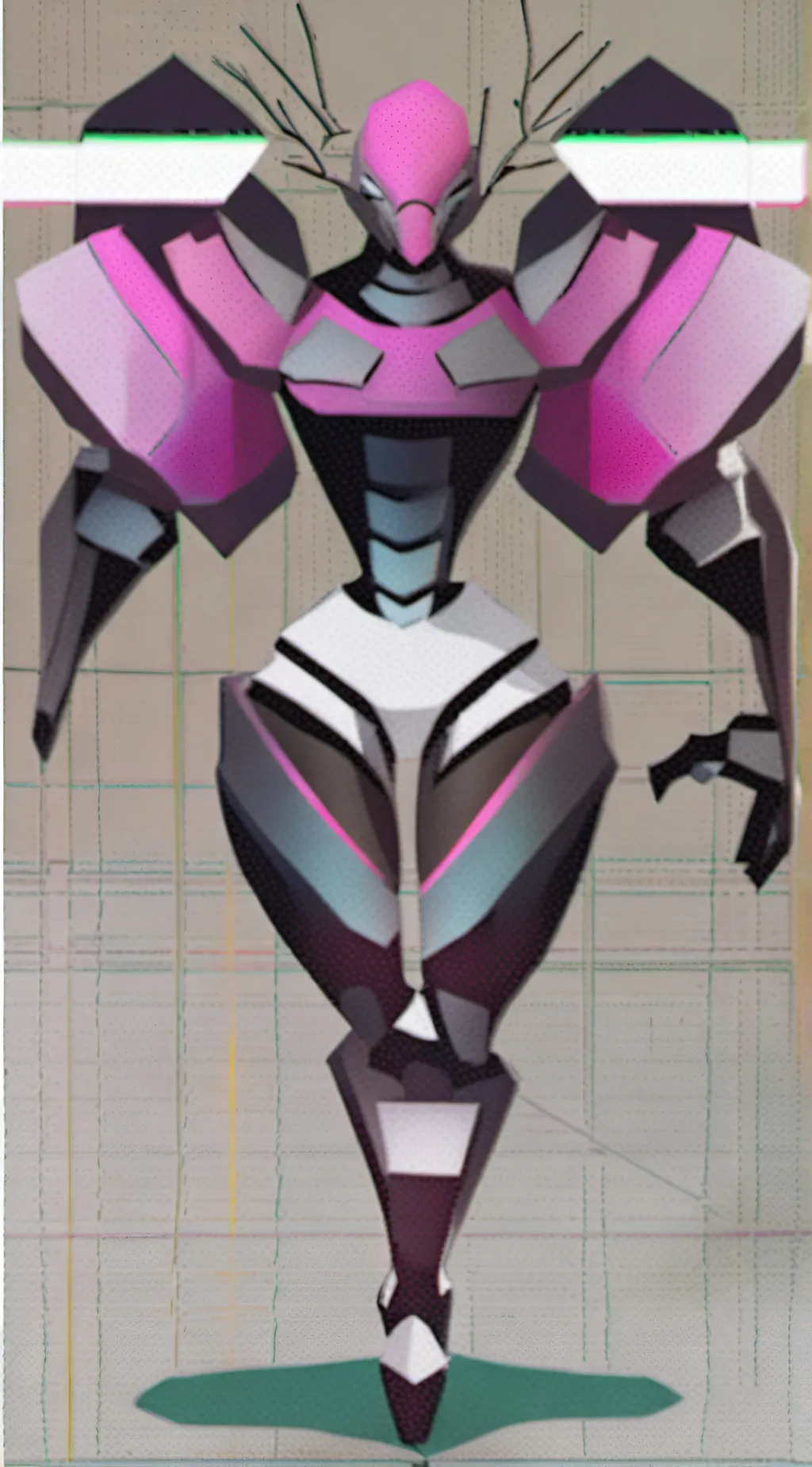 ai character: lady robo background
