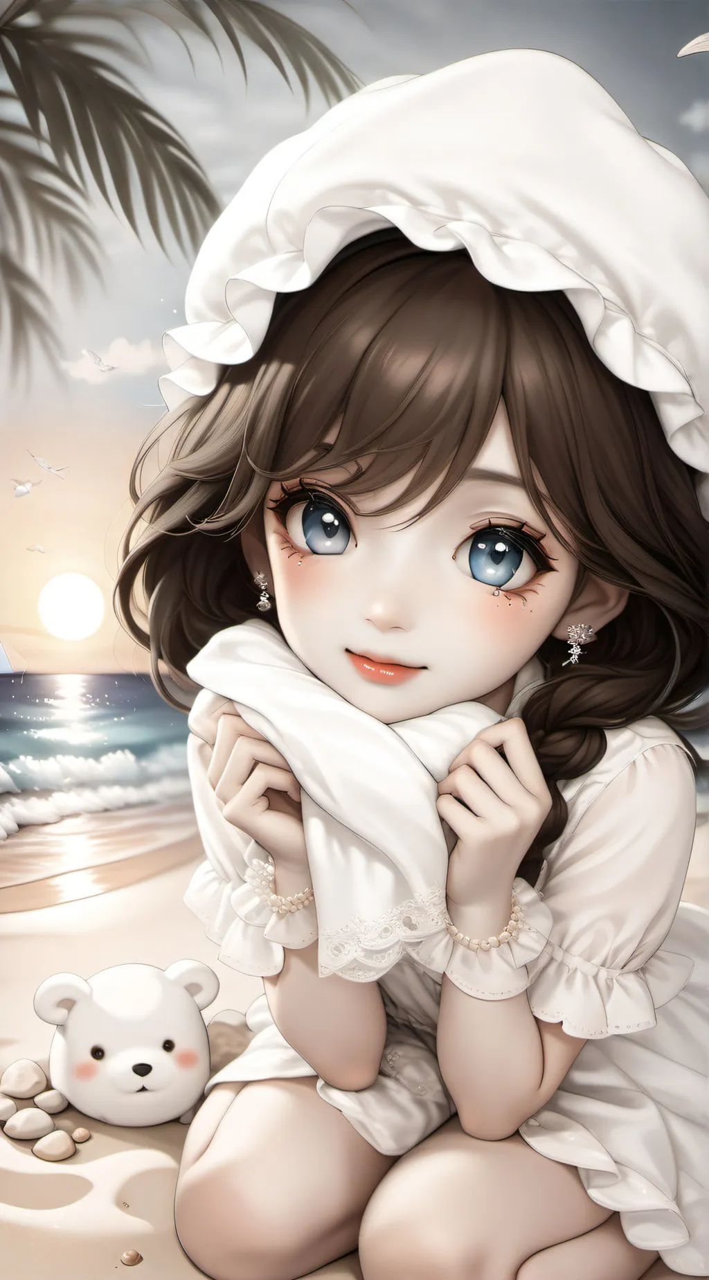 ai character: MHA Beach background