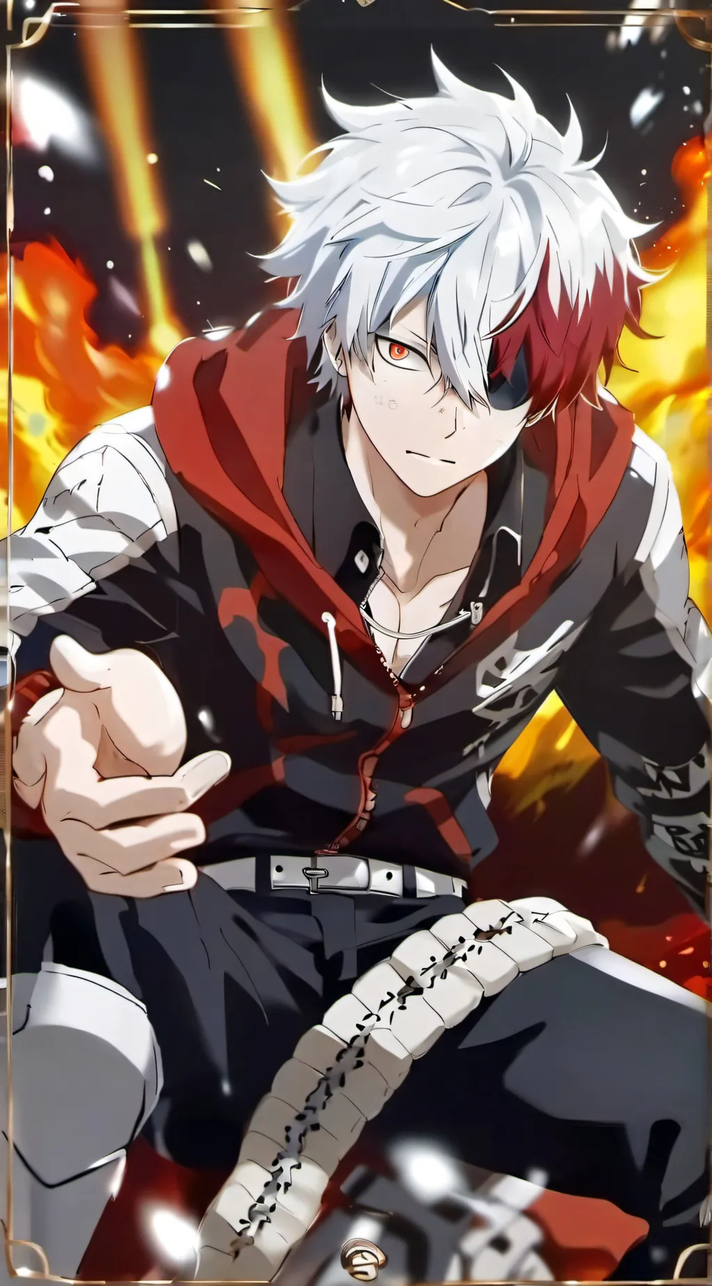 ai character: Shoto Todoroki  background