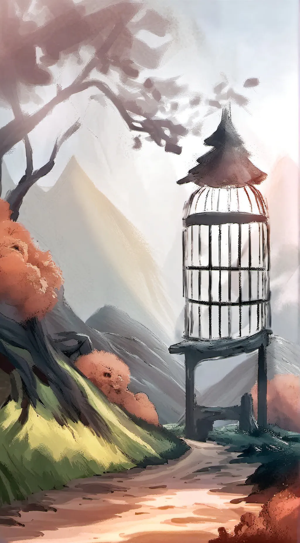 ai character: a cage fight  background