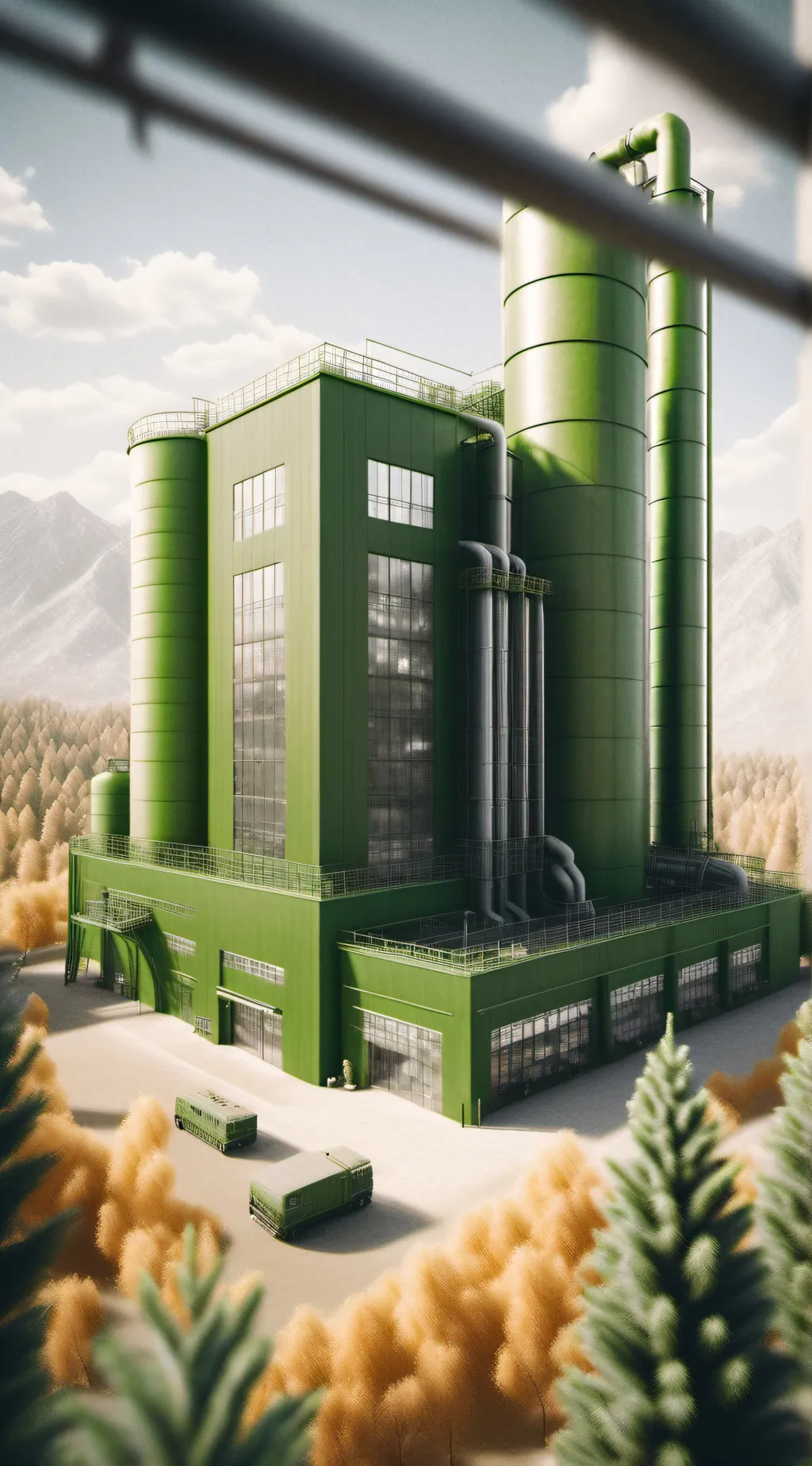 ai character: Big factory  background