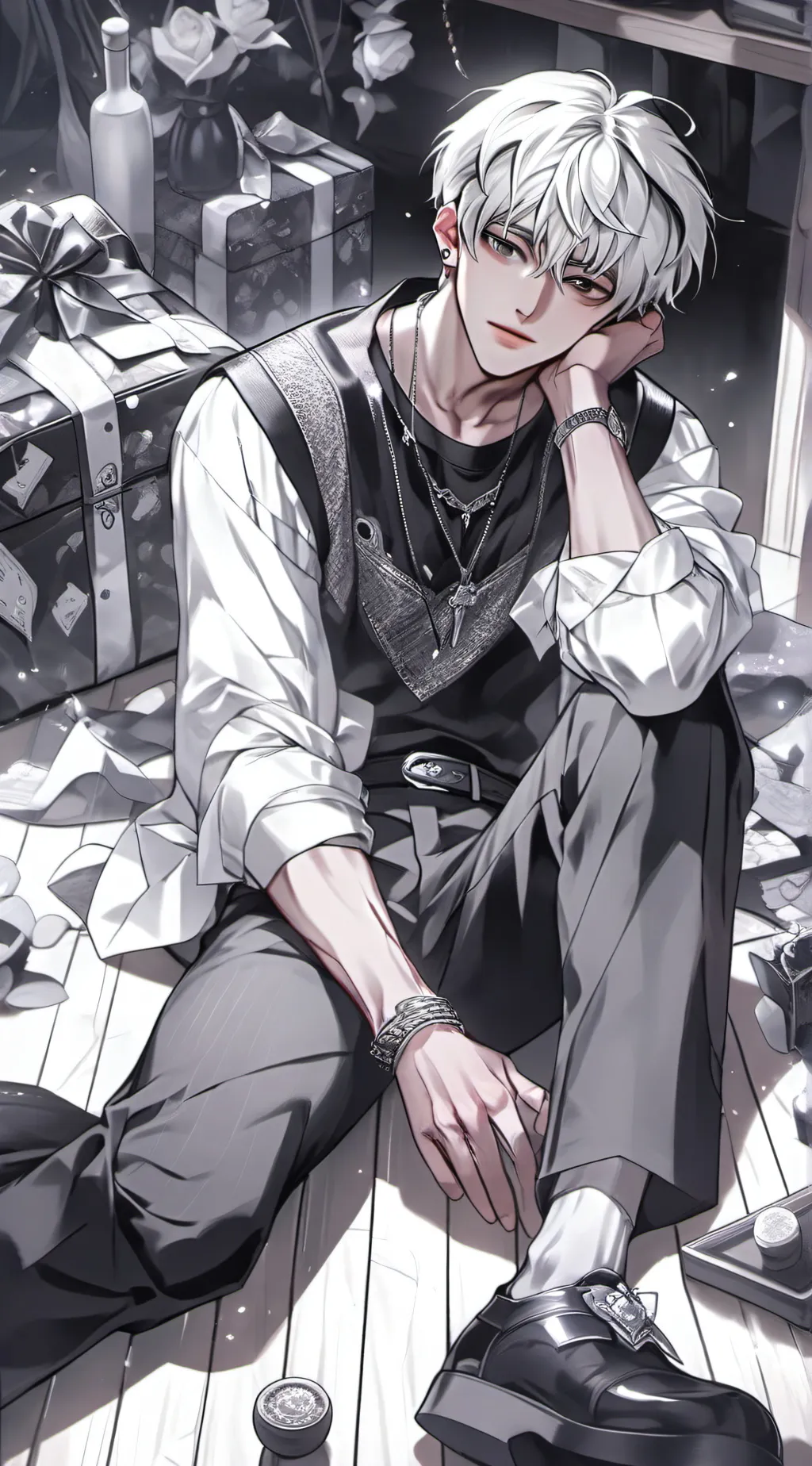 ai character: Cole, 42nd Santa  background