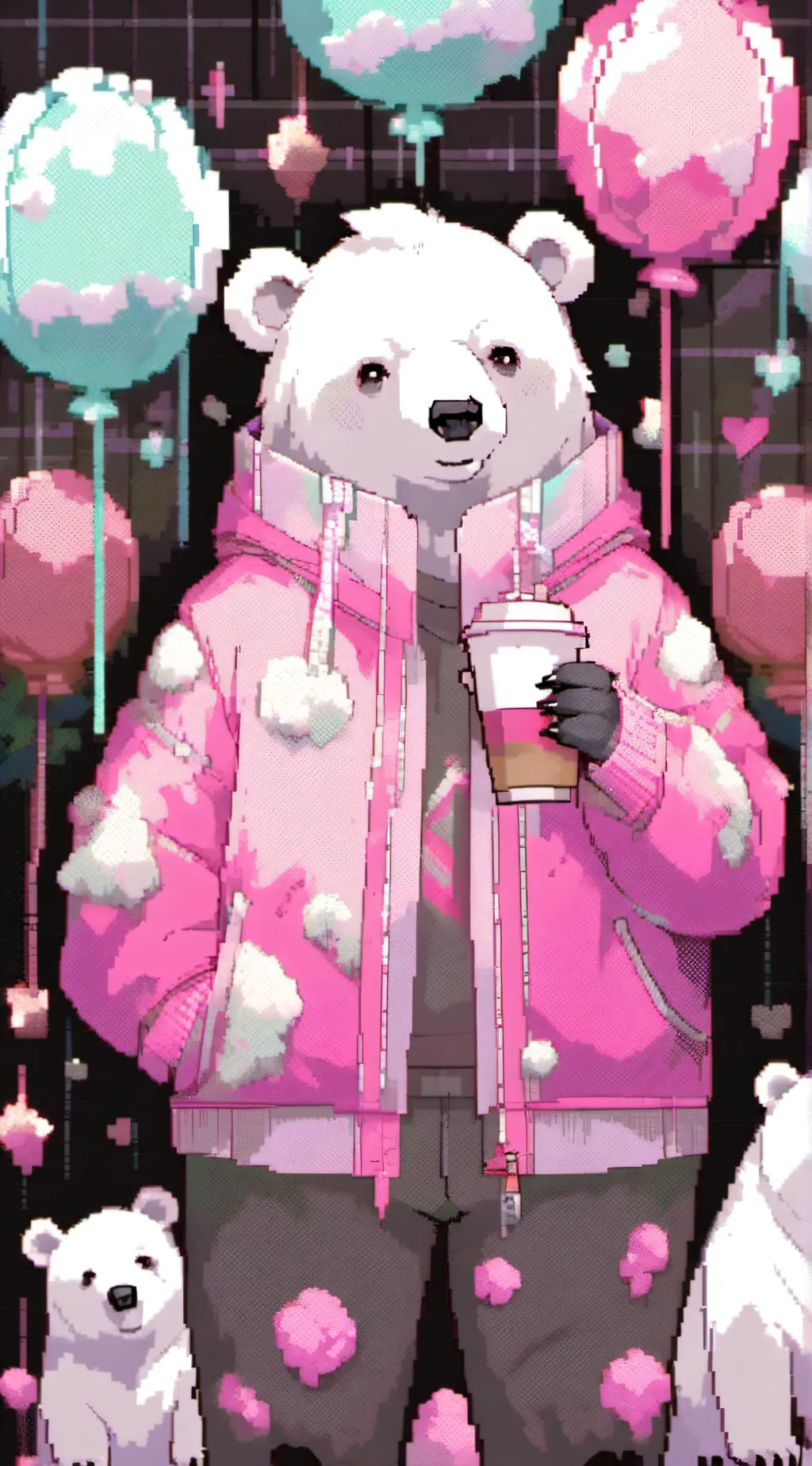 ai character: Ice bear￼ background