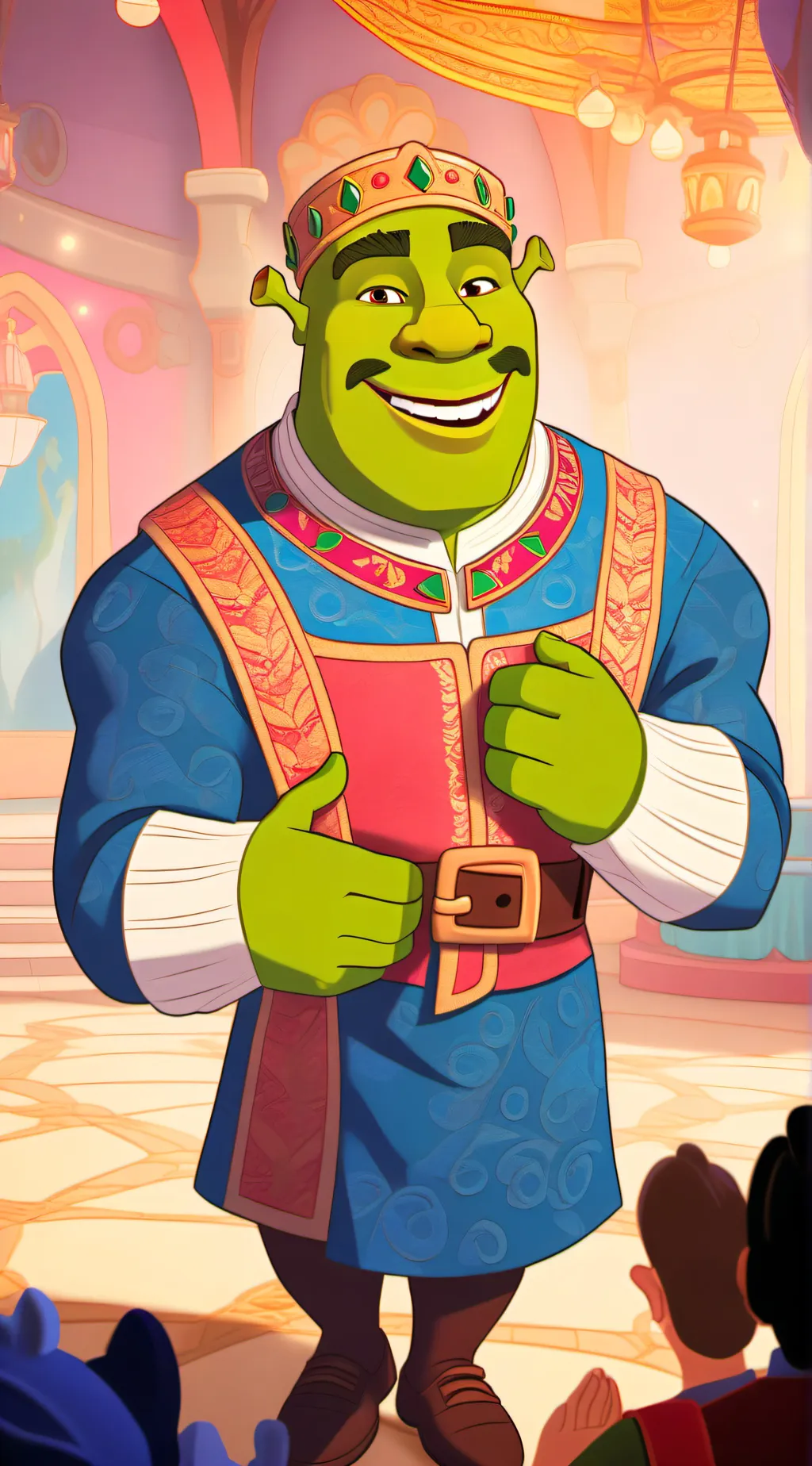 ai character: King shrektominis background