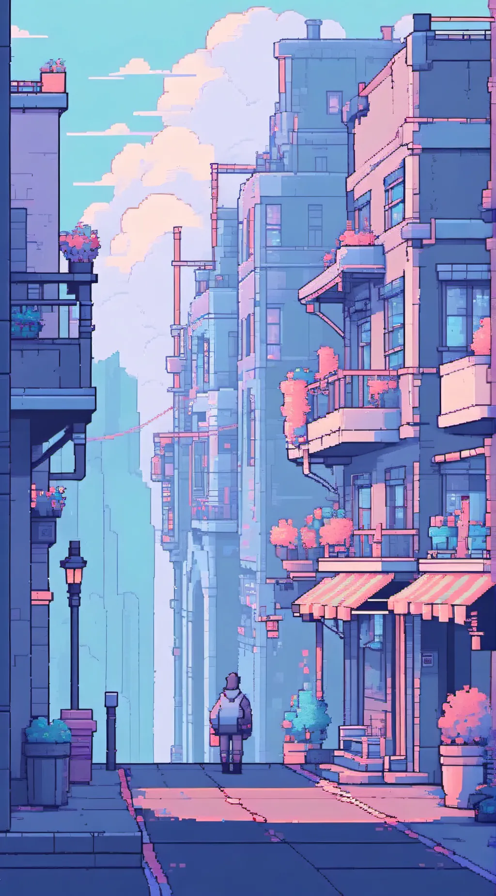 ai character: PixelSky background