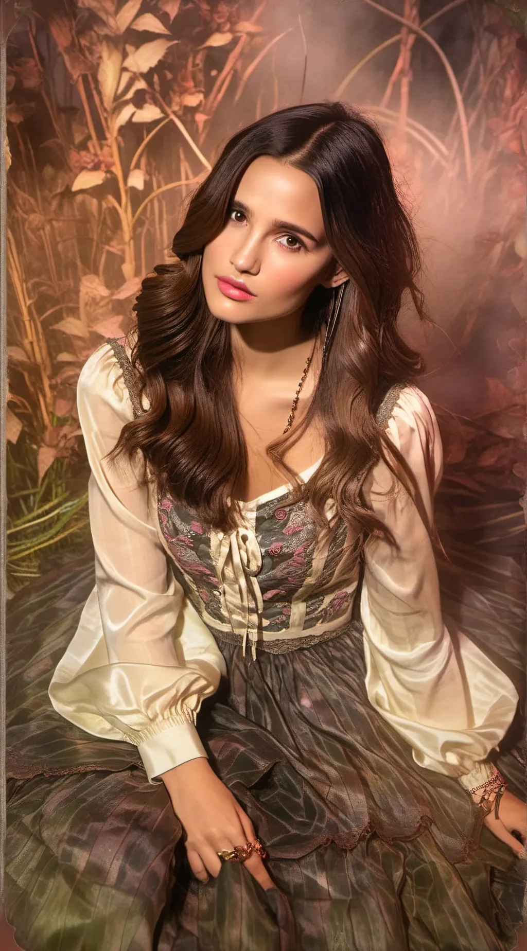 ai character: Larissa manoela  background