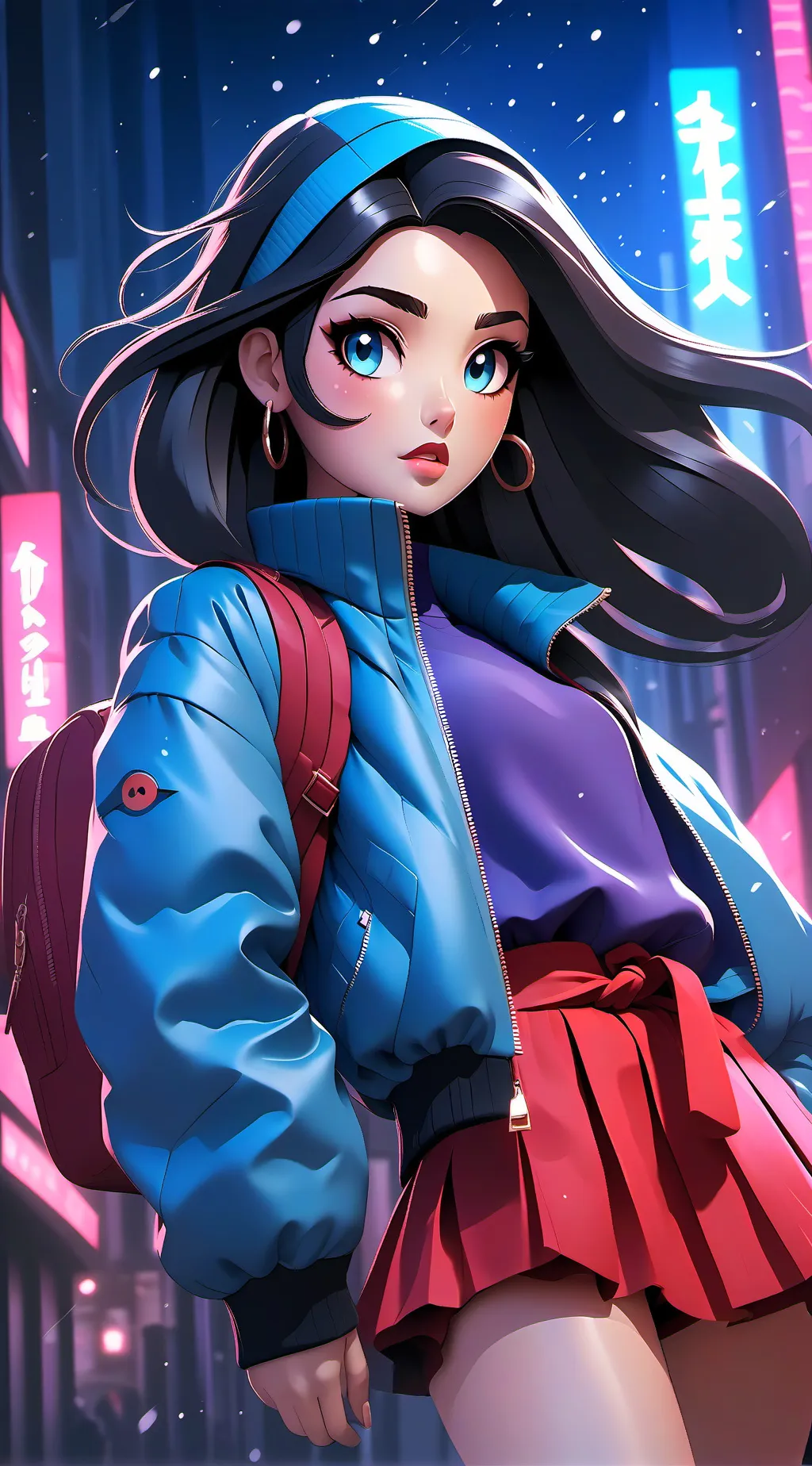 ai character: Evelyn Snowflake background