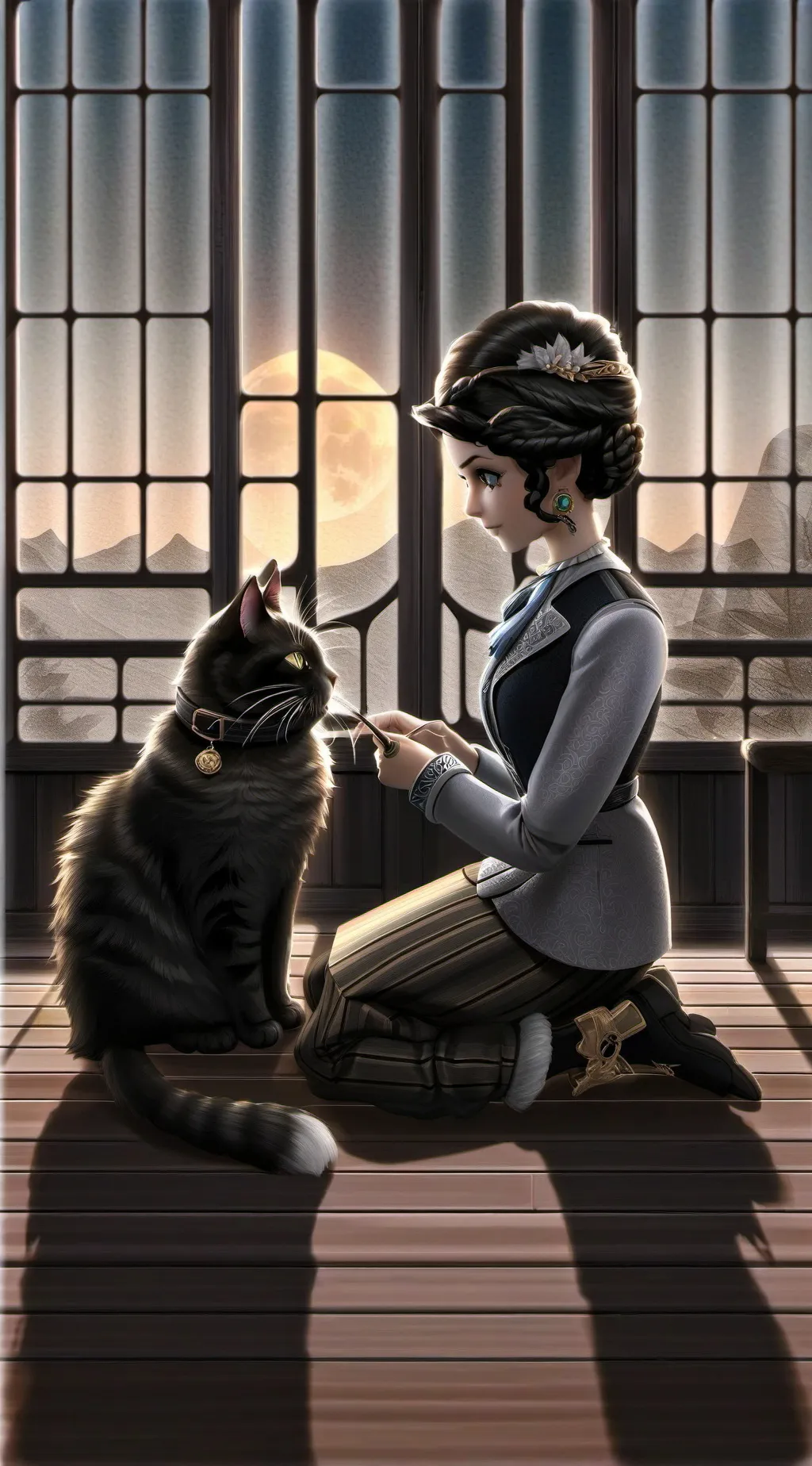 ai character: Hogwarts cat background