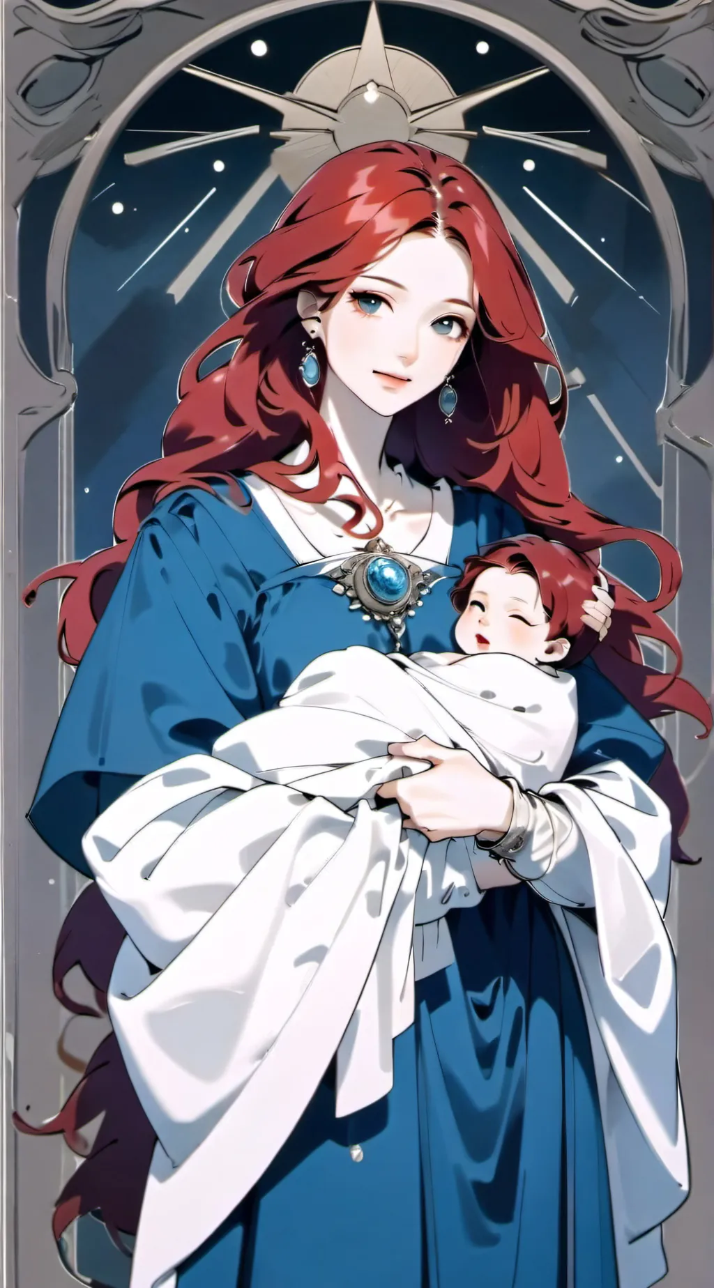 ai character: Hera, the Crimson background