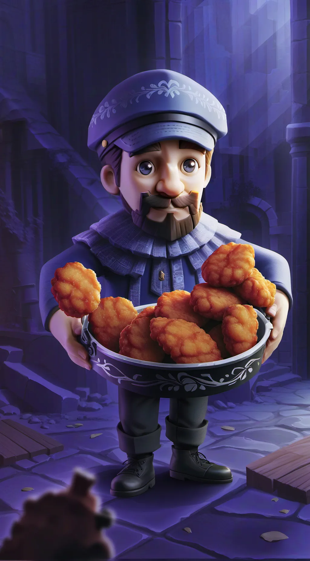 ai character: chicken  background