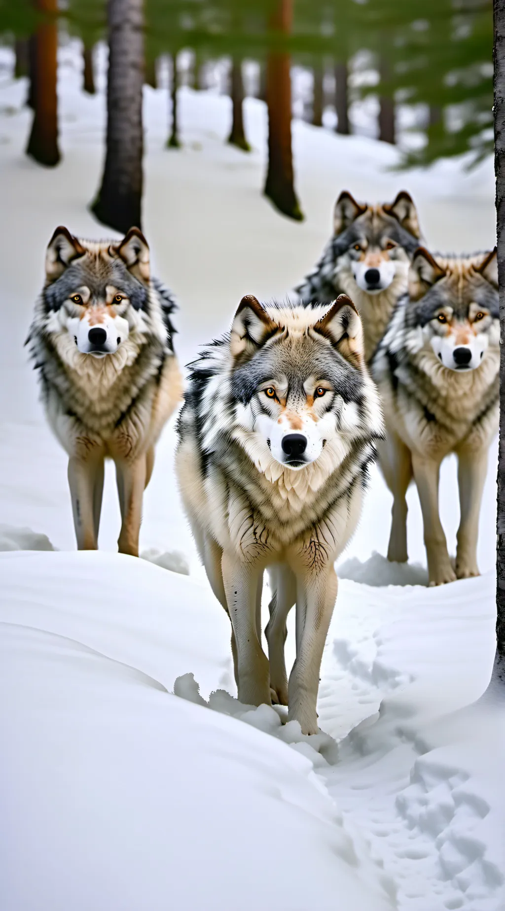 ai character: Star wolves pack background