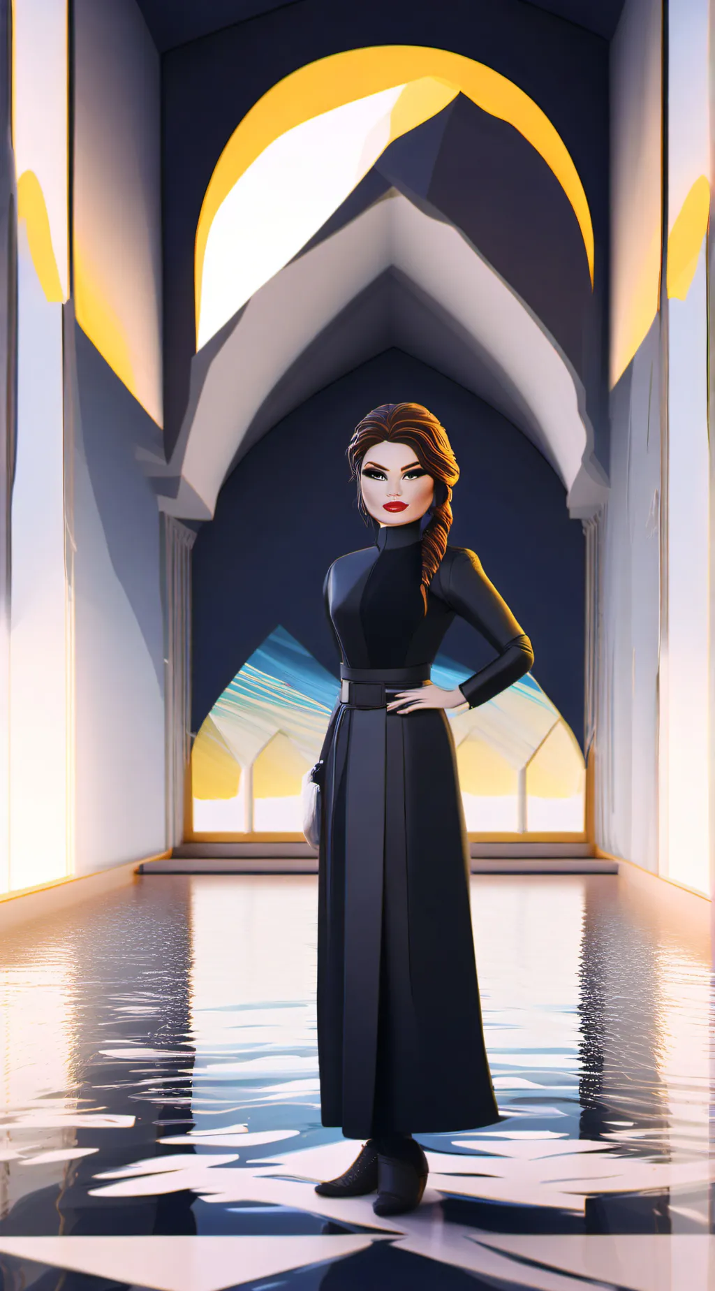 ai character: Lina and agameone background