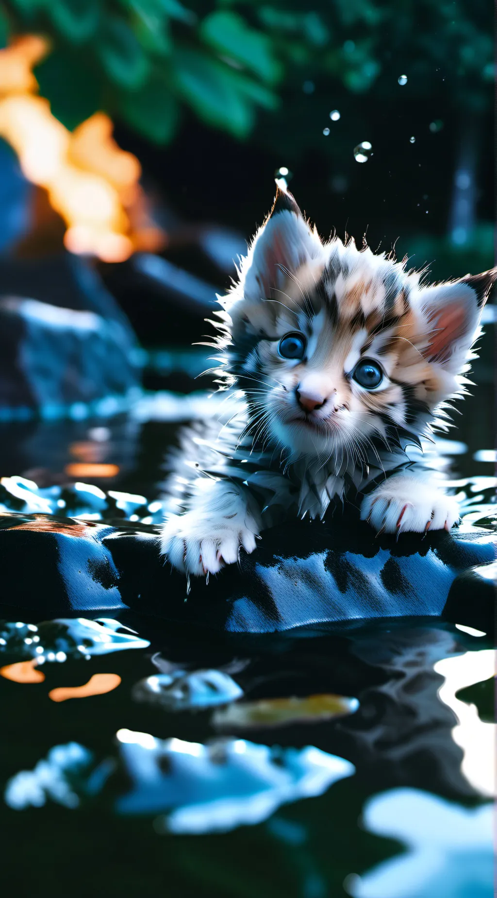 ai character: drowning kitten background