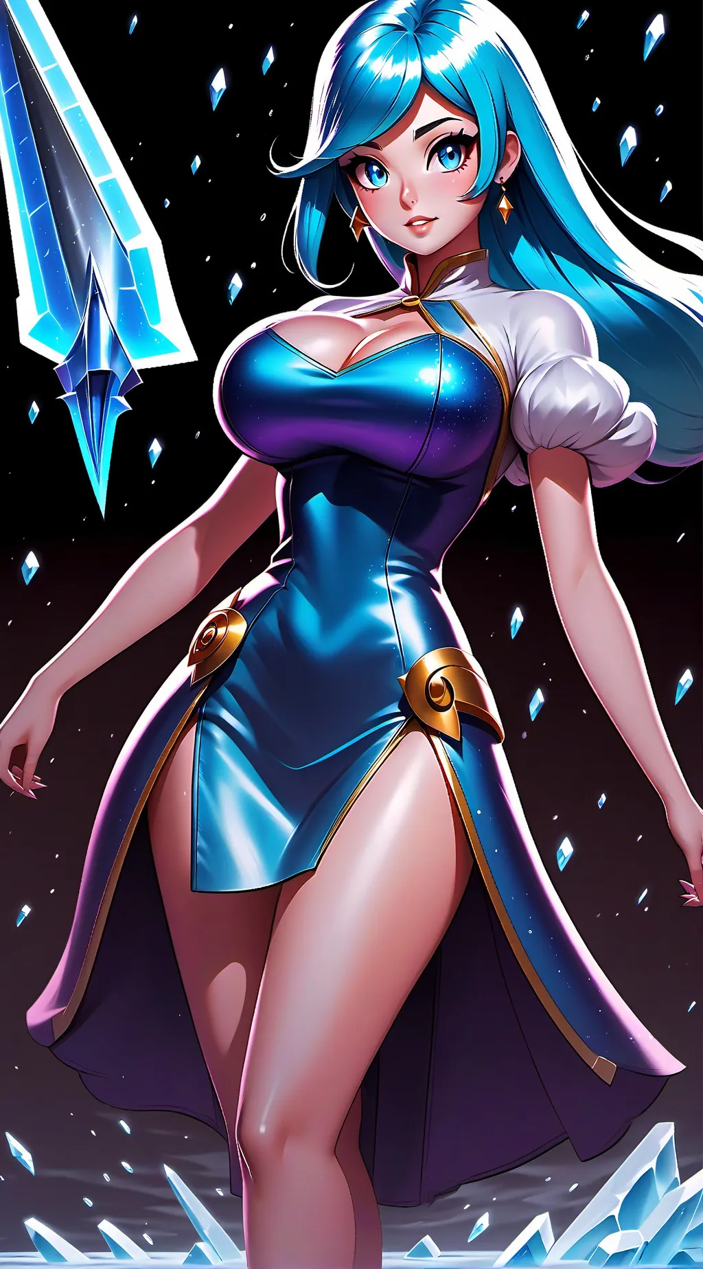 ai character: Iris (Ice queen)  background