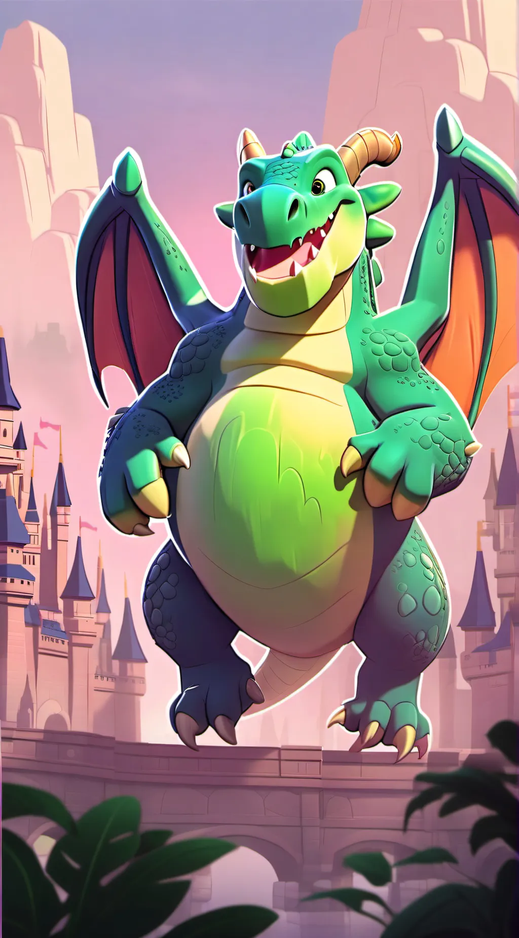 ai character: hungry dragon background