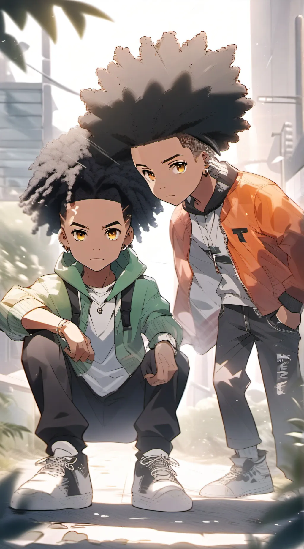 ai character: Riley and Huey background