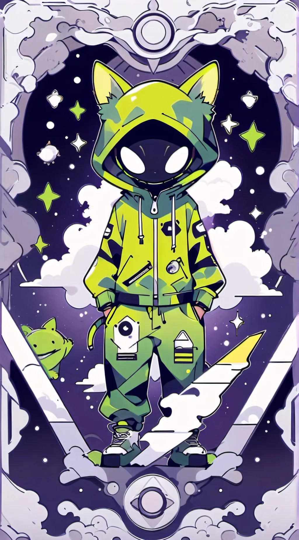 ai character: E.T(The Alien Cat) background