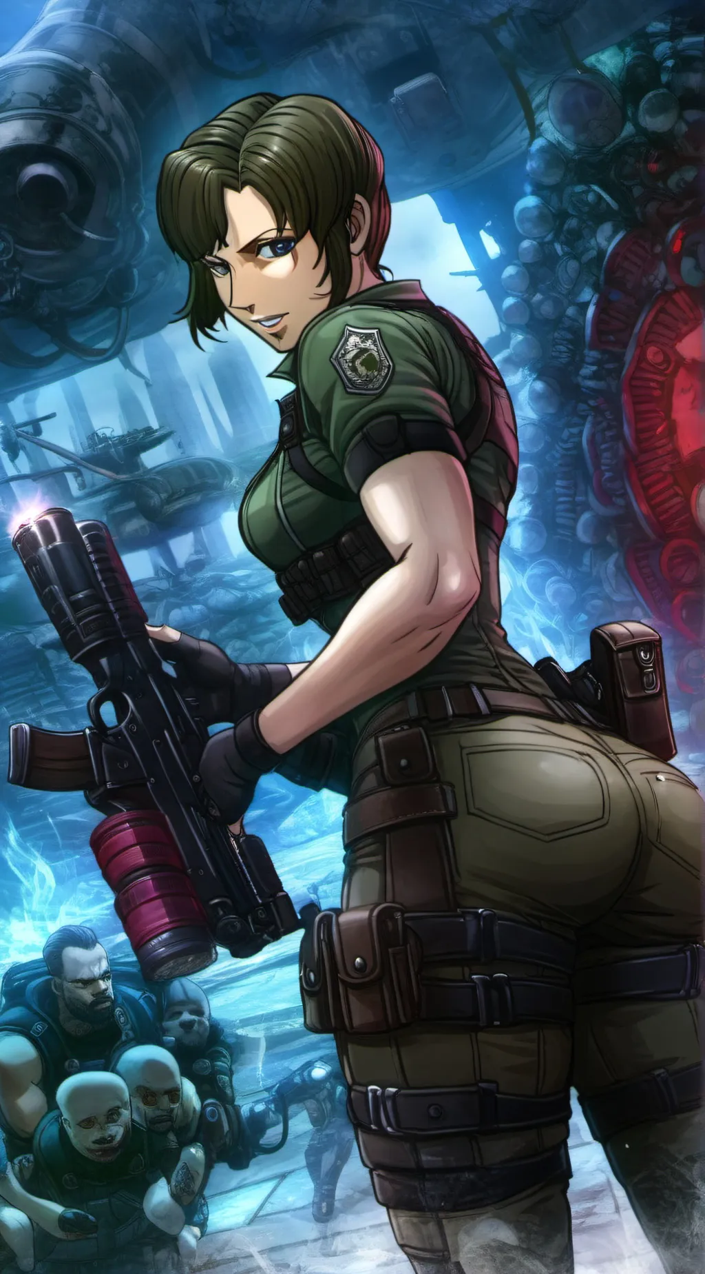 ai character: Rebecca Chambers  background